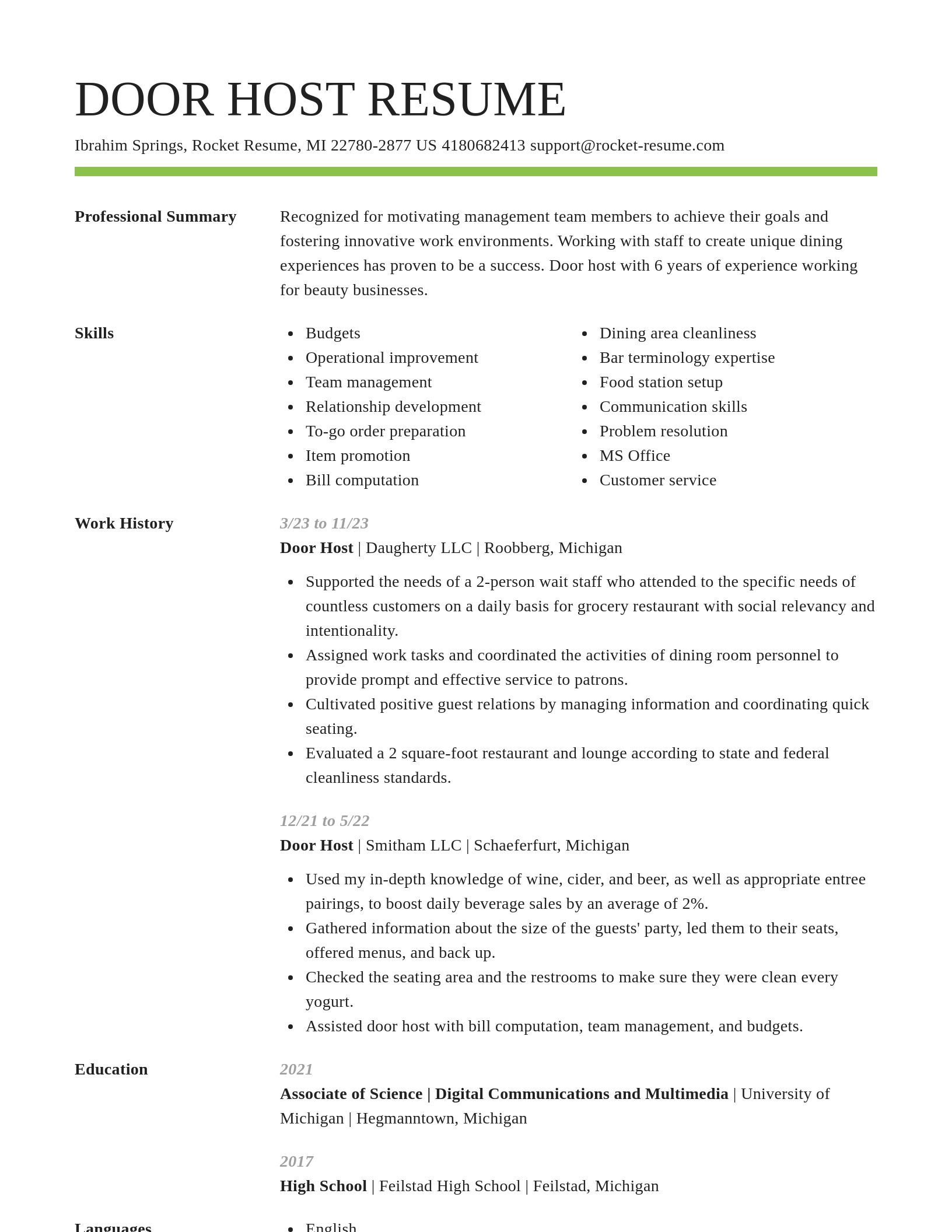 Smart resume template