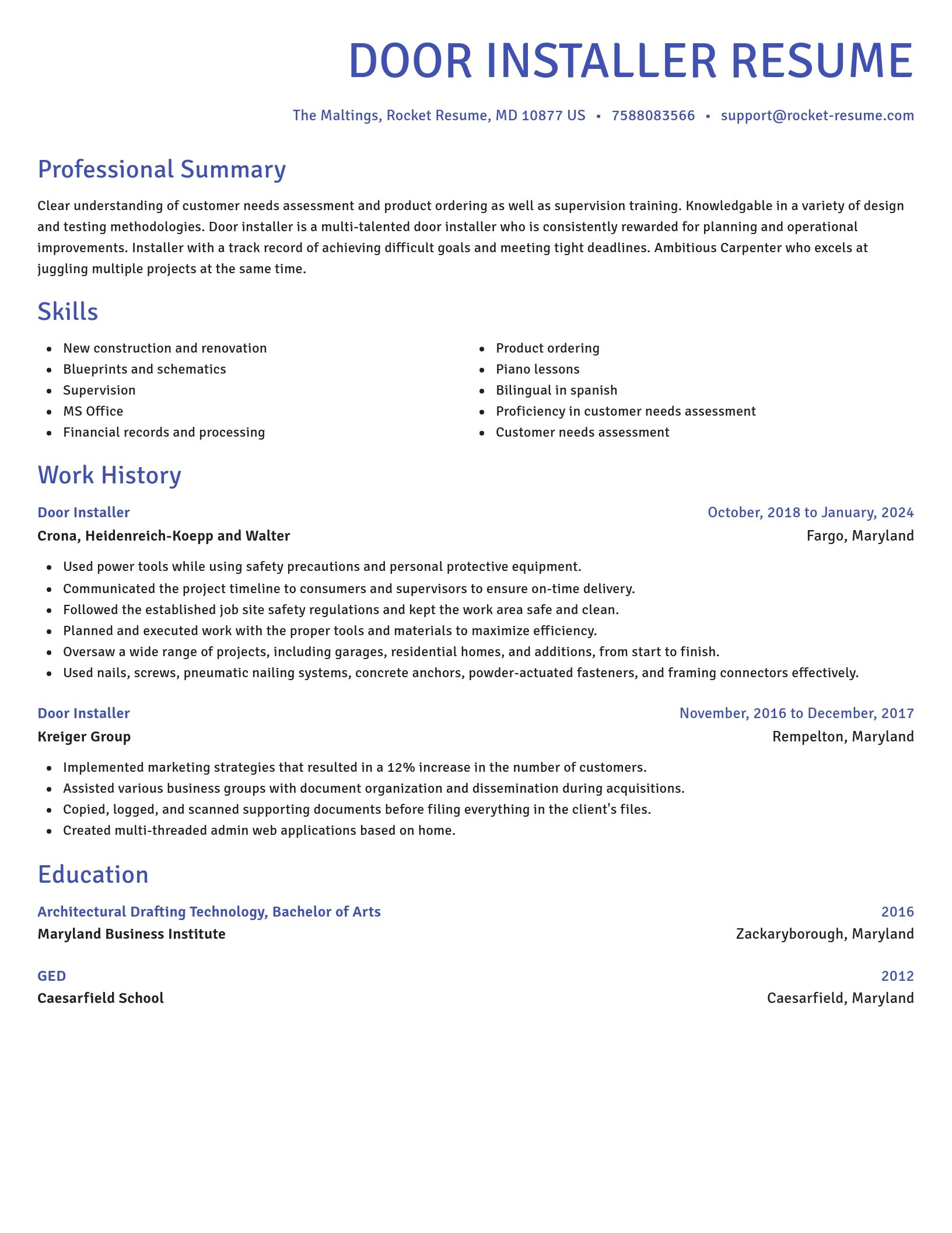 Novel resume template