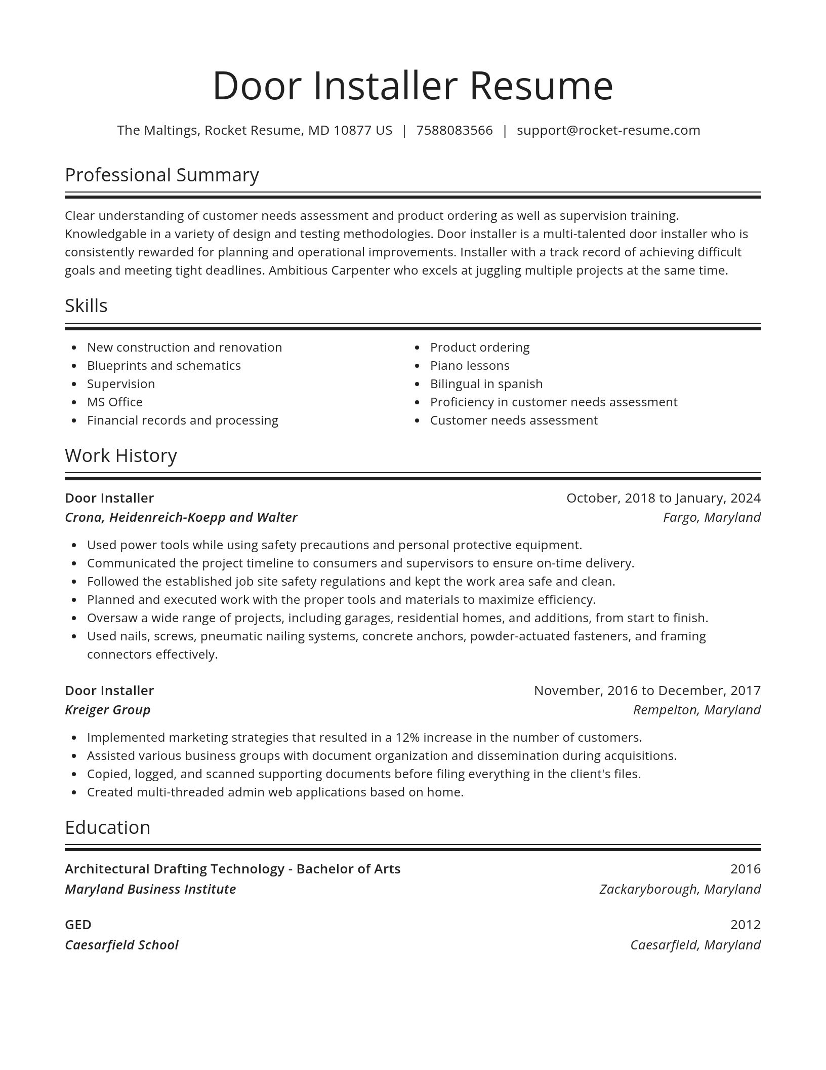 Spotlight resume template