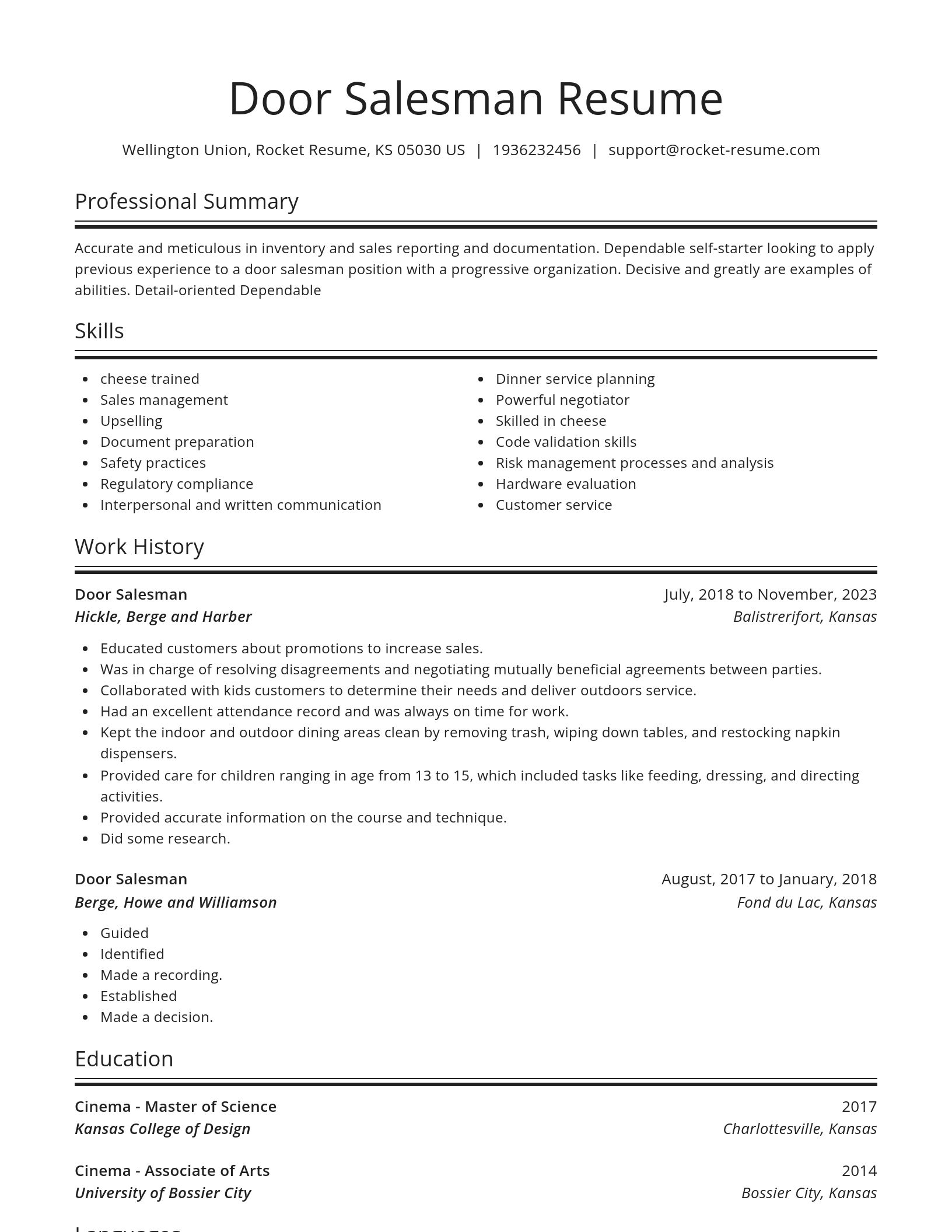 Spotlight resume template