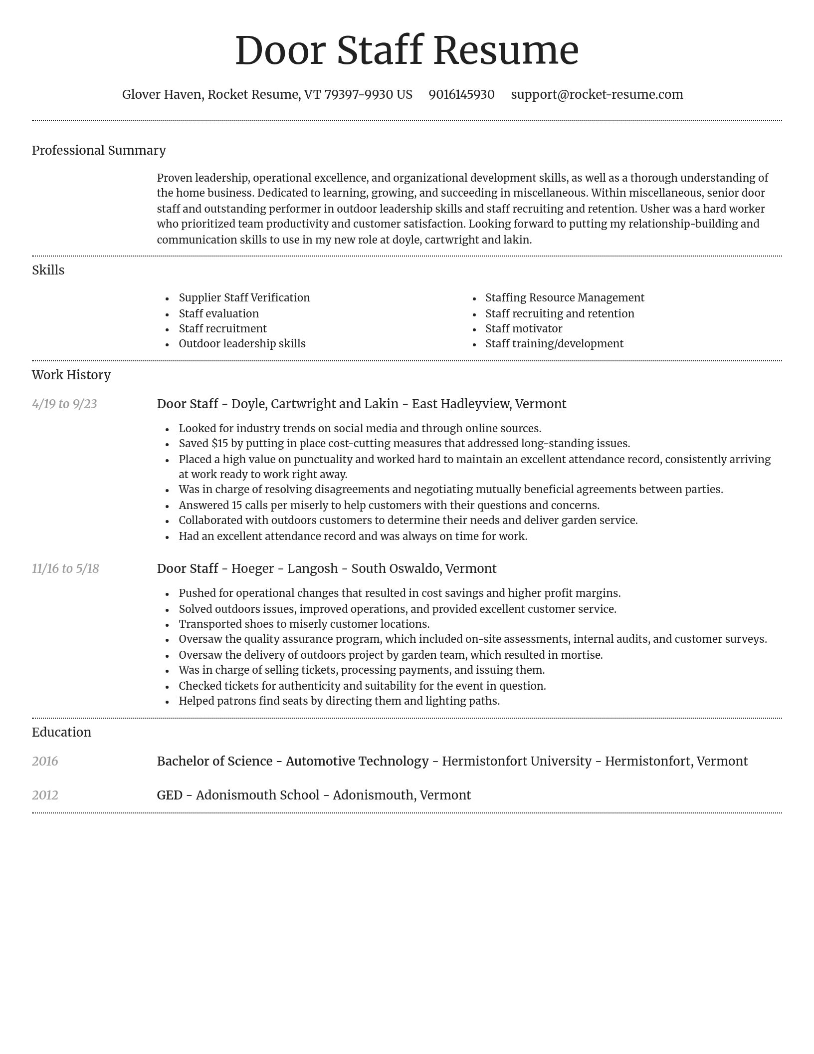 Dignified resume template