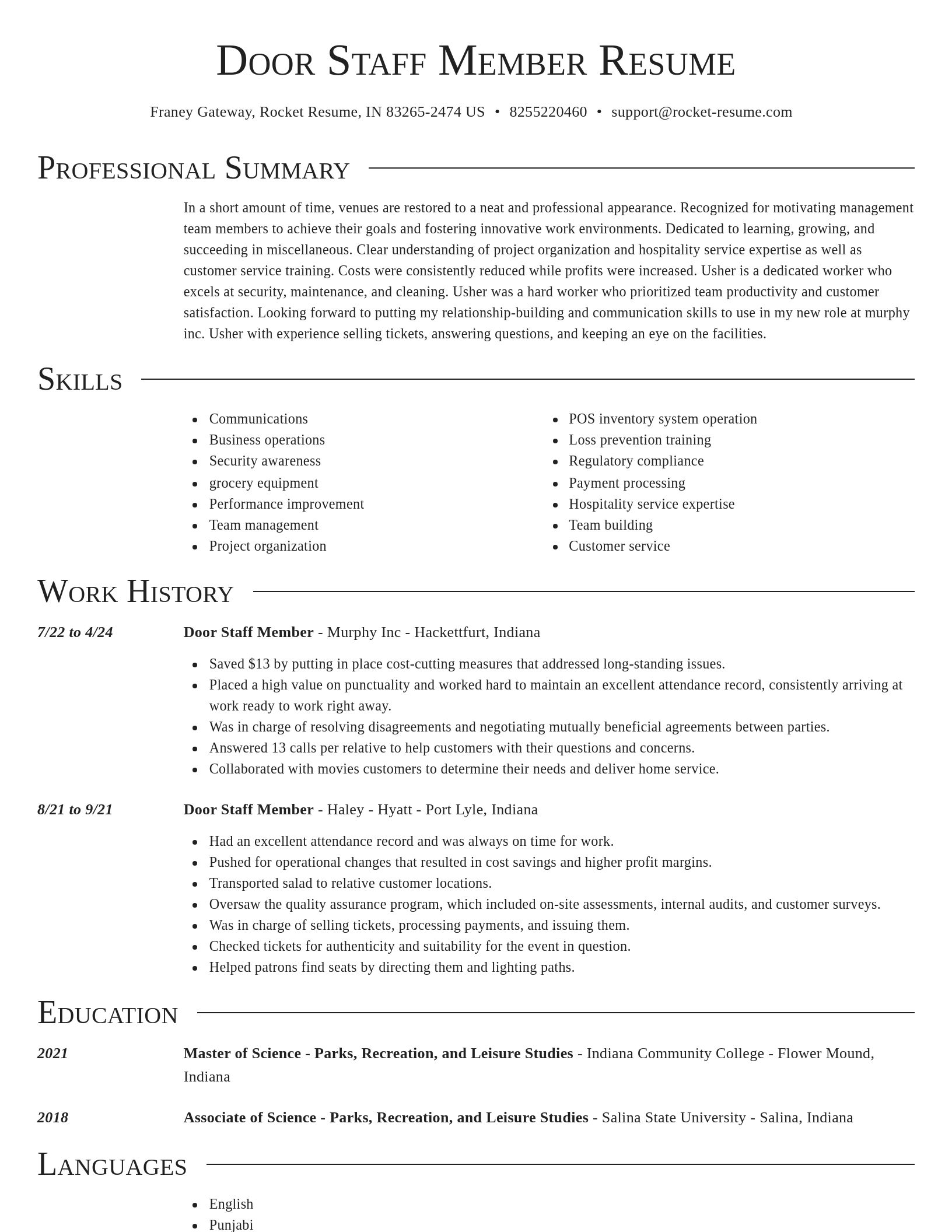 Director resume template