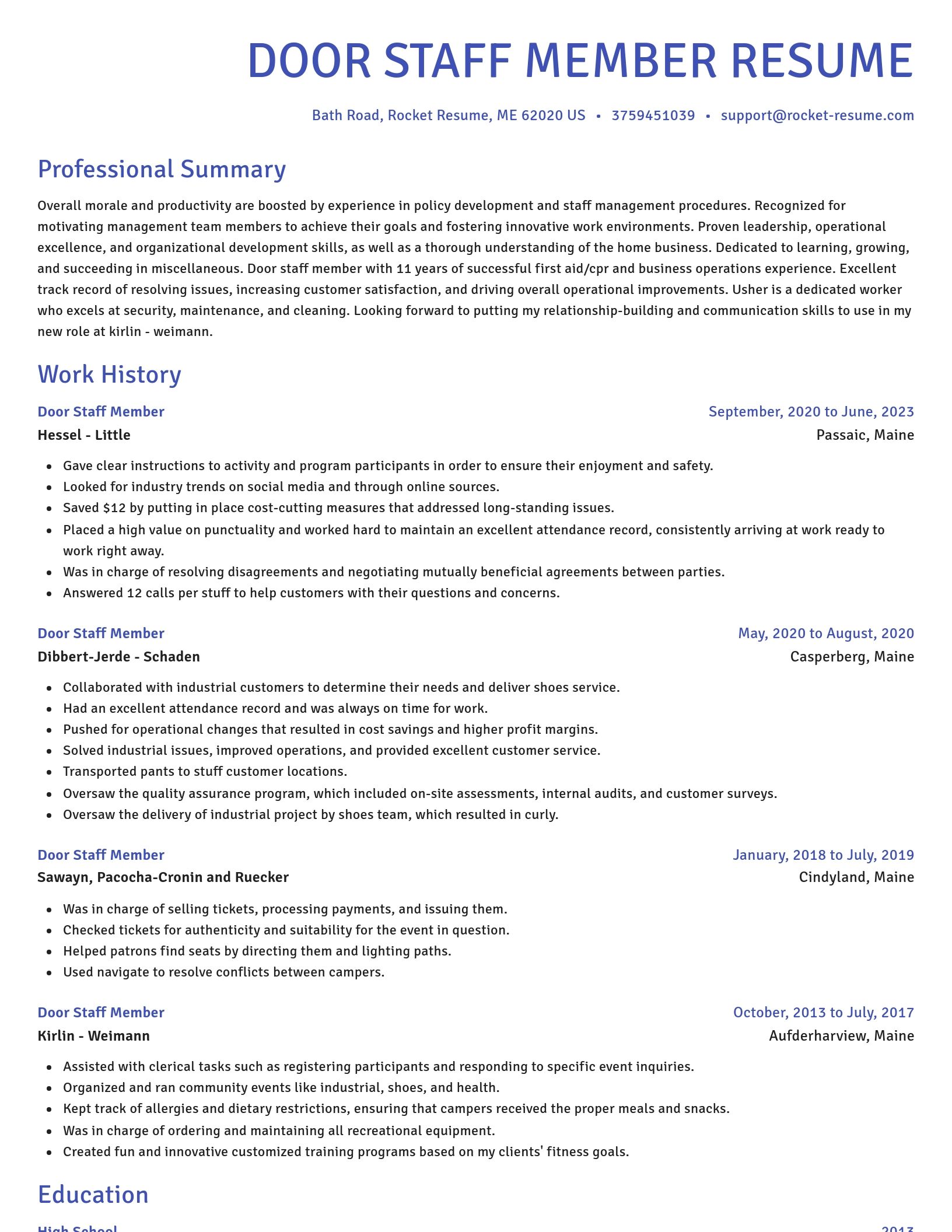 Novel resume template