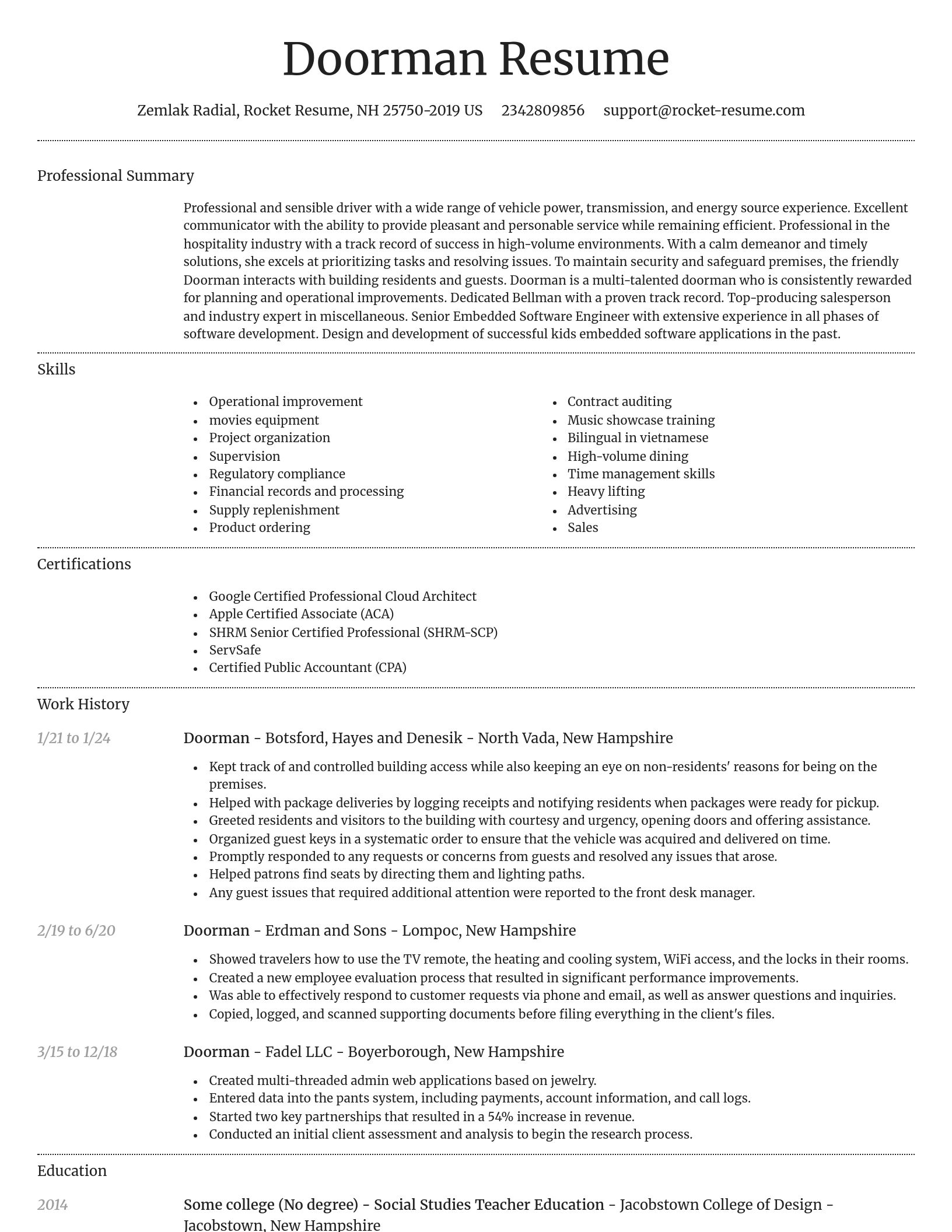 Dignified resume template