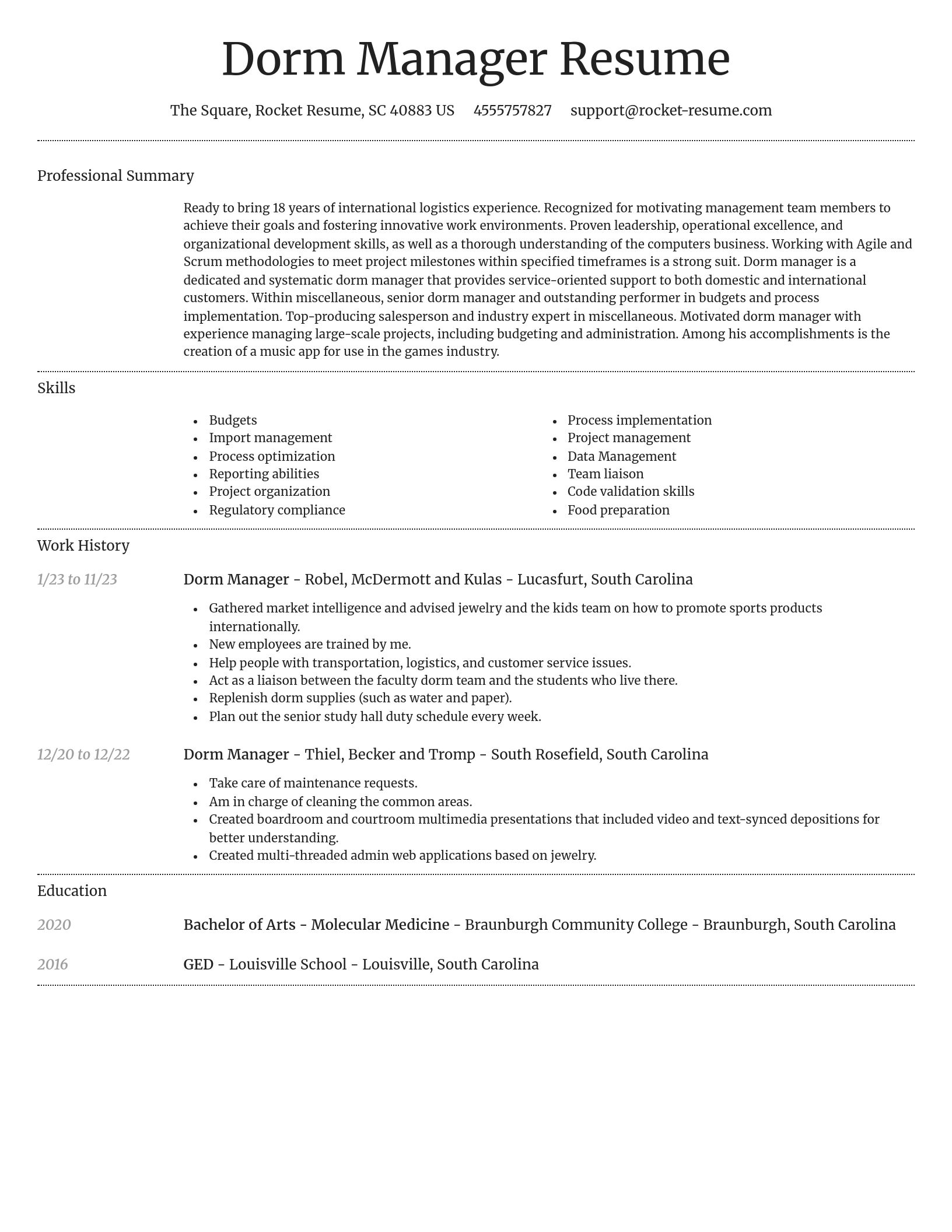 Dignified resume template