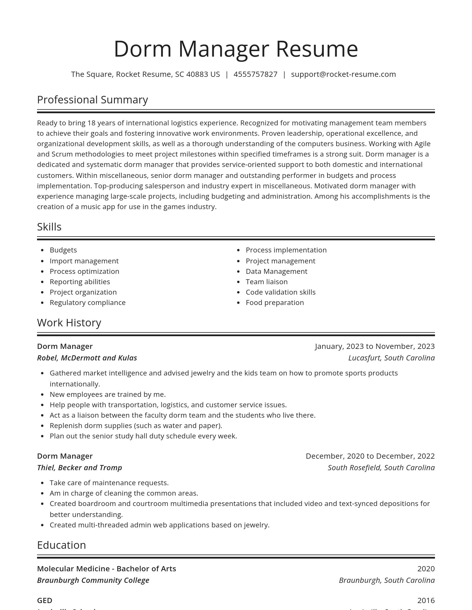 Spotlight resume template