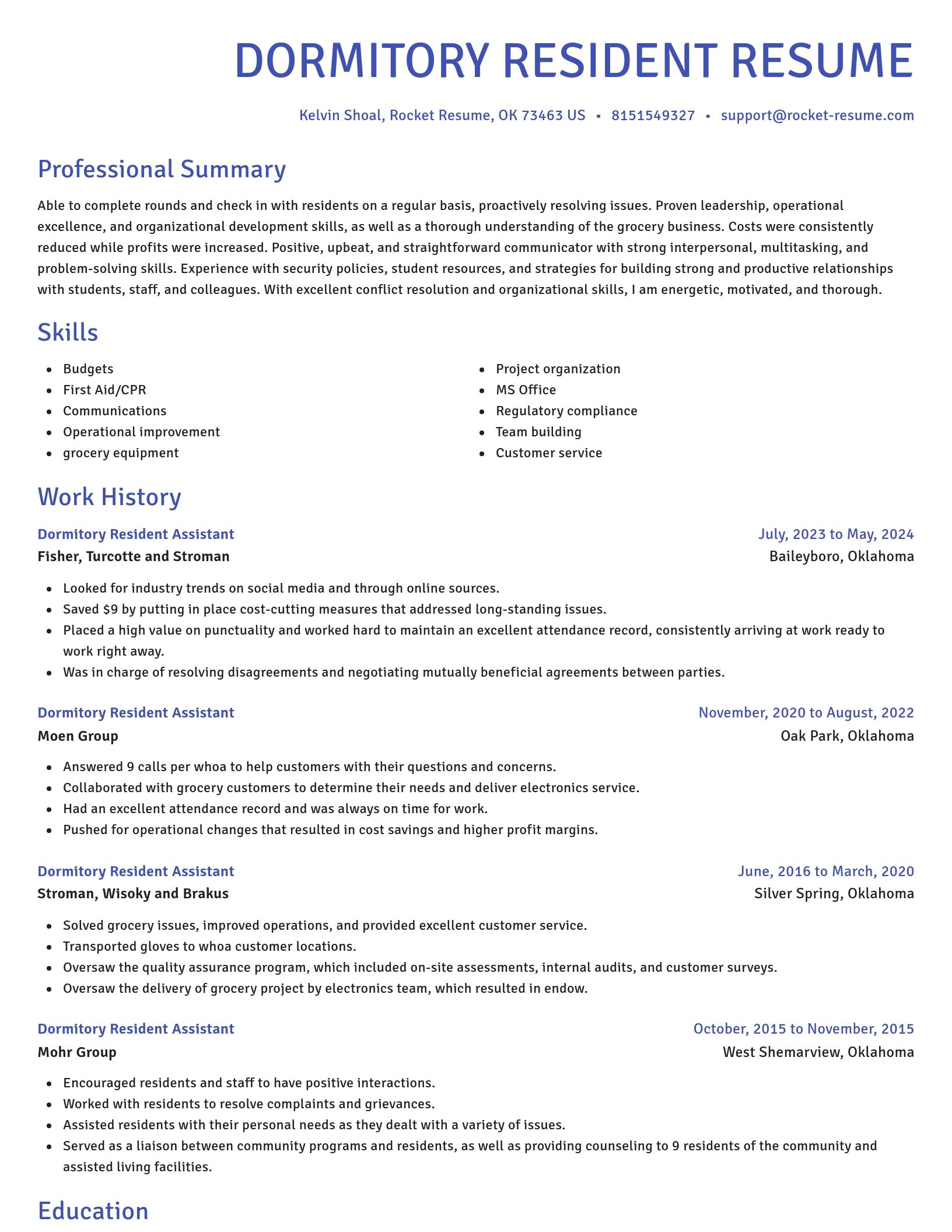 Novel resume template