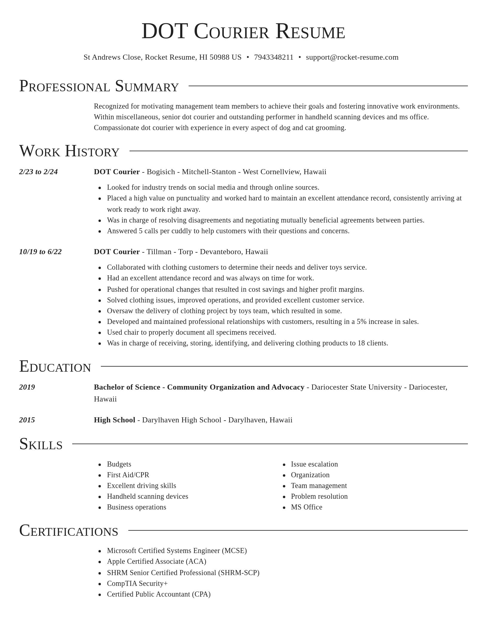Director resume template