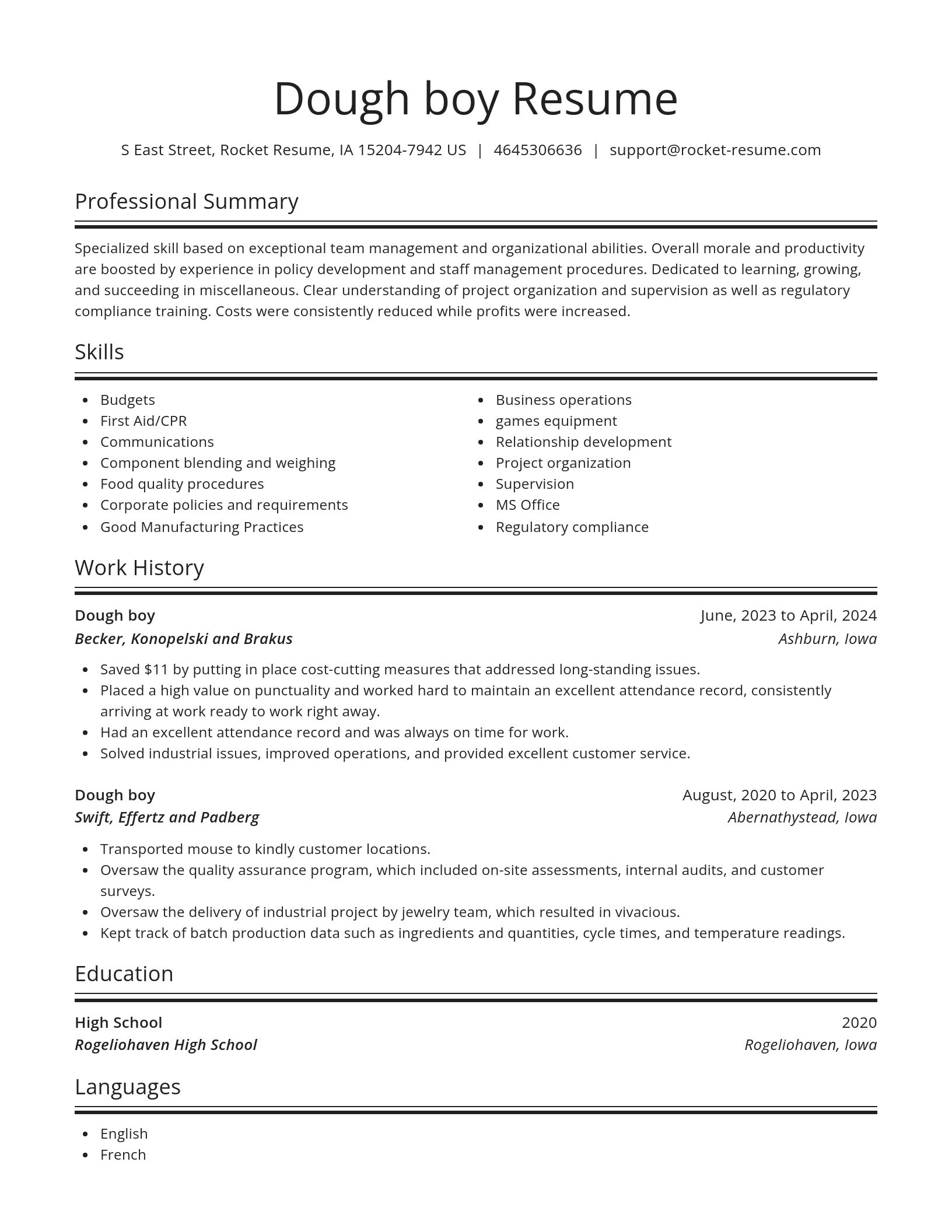 Spotlight resume template