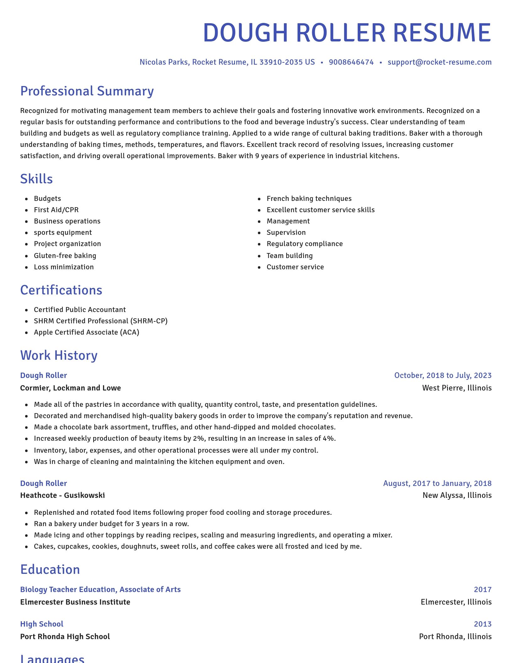 Novel resume template