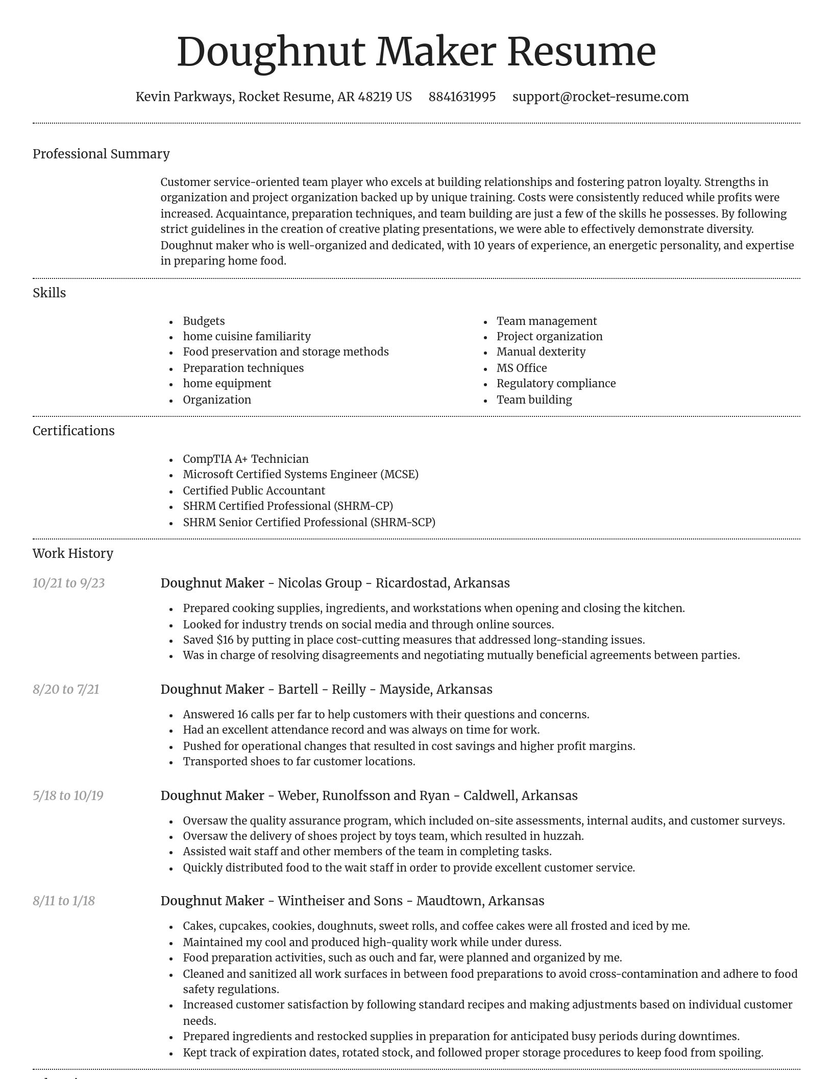 Dignified resume template