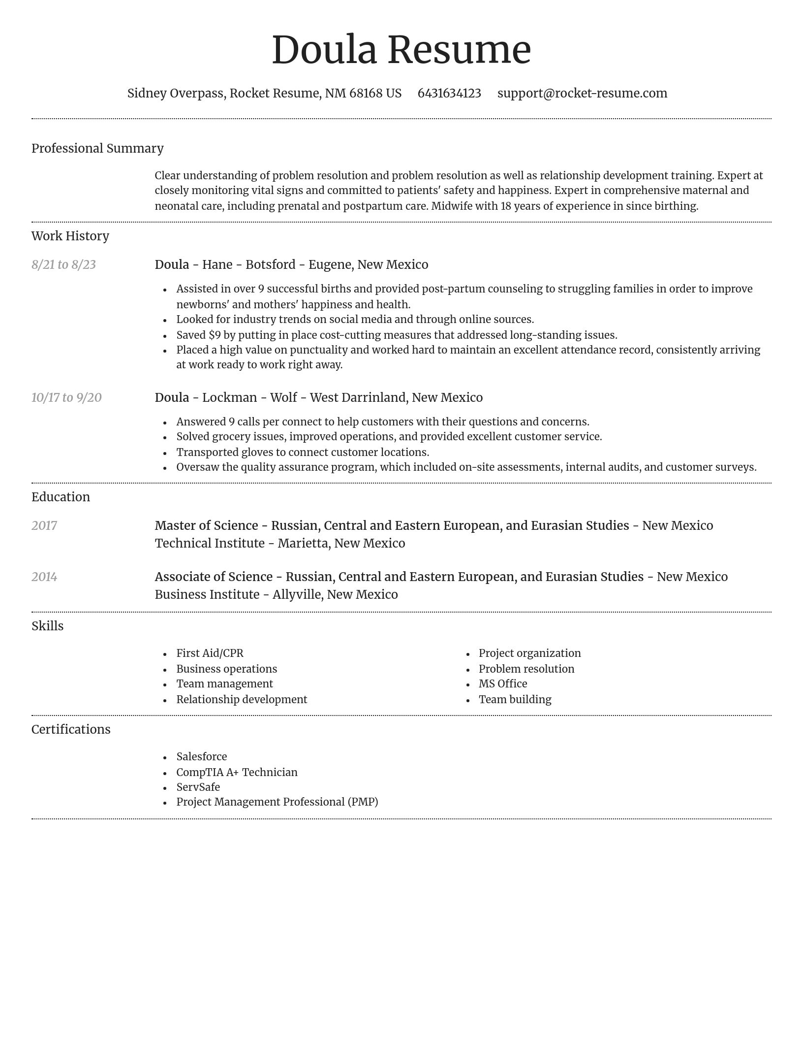 Dignified resume template