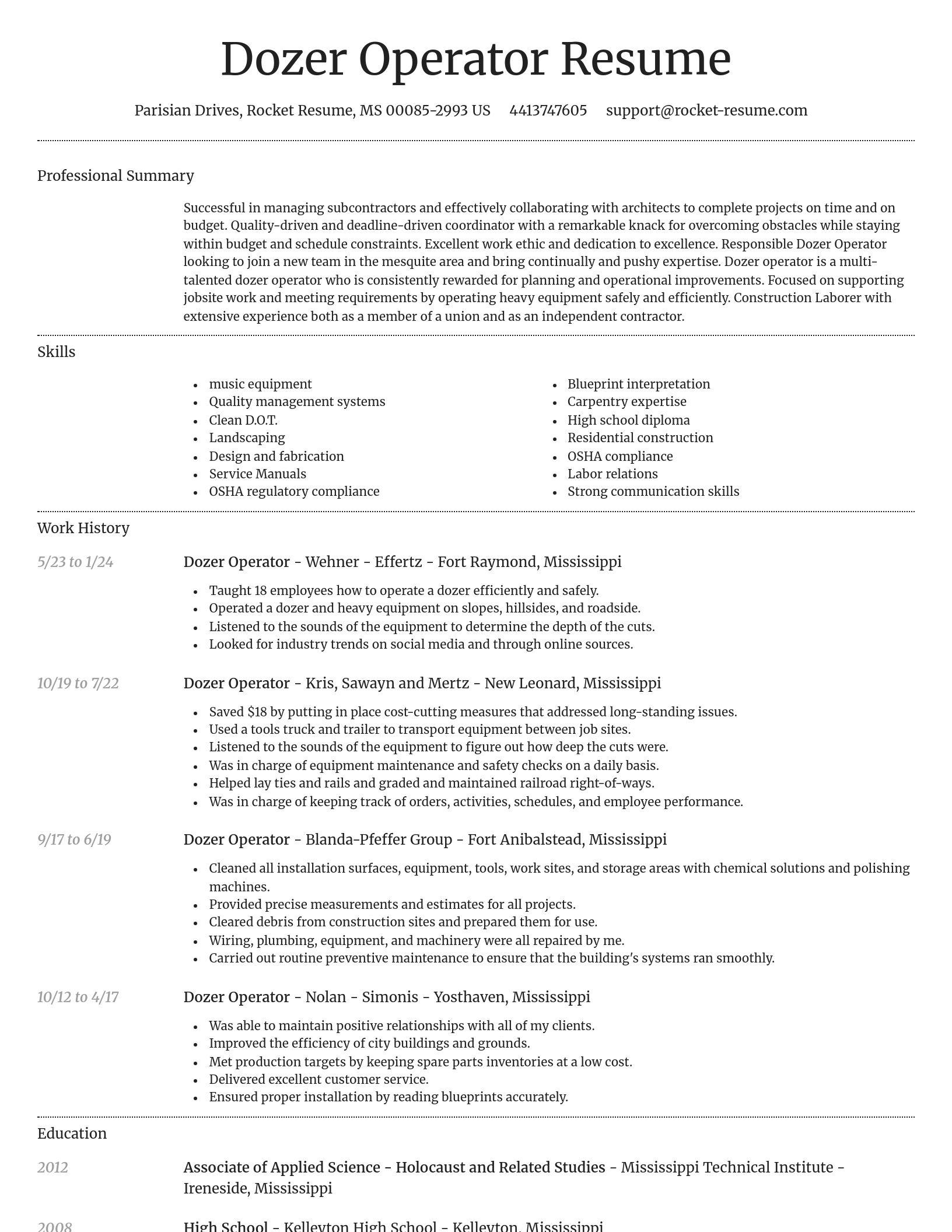 Dignified resume template