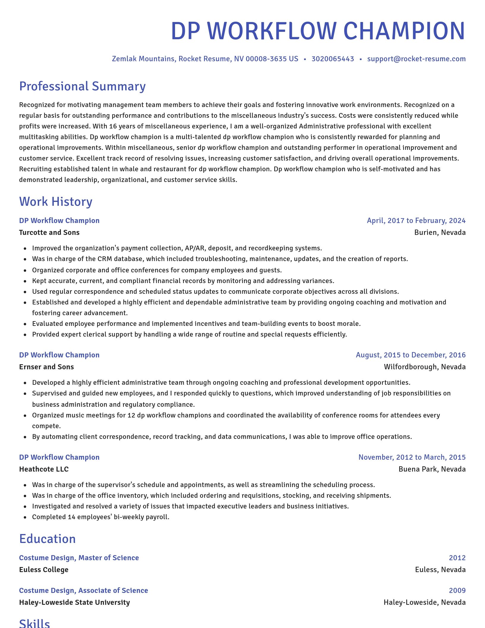 Novel resume template