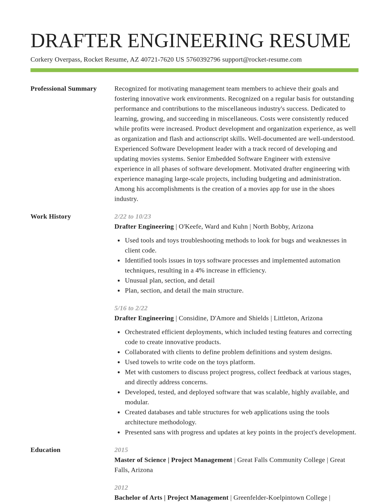 Smart resume template