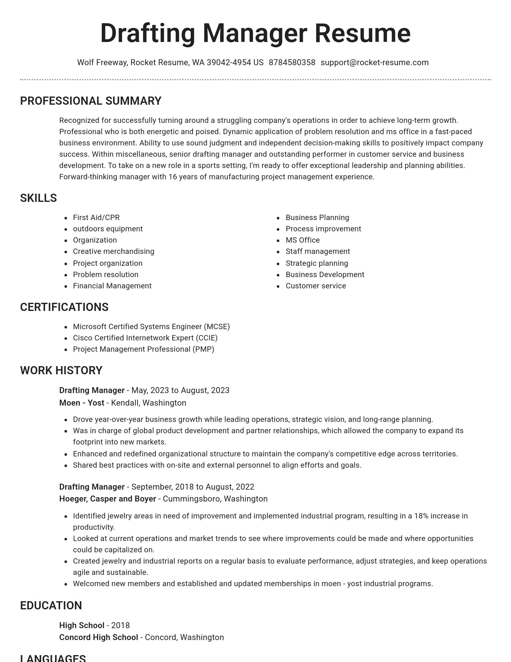 Brilliant resume template