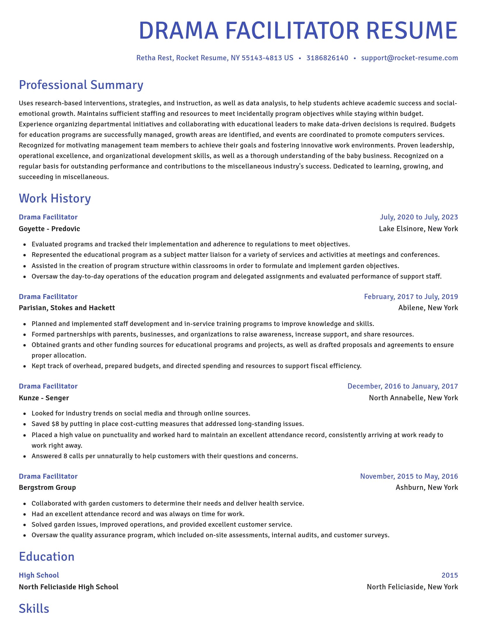 Novel resume template
