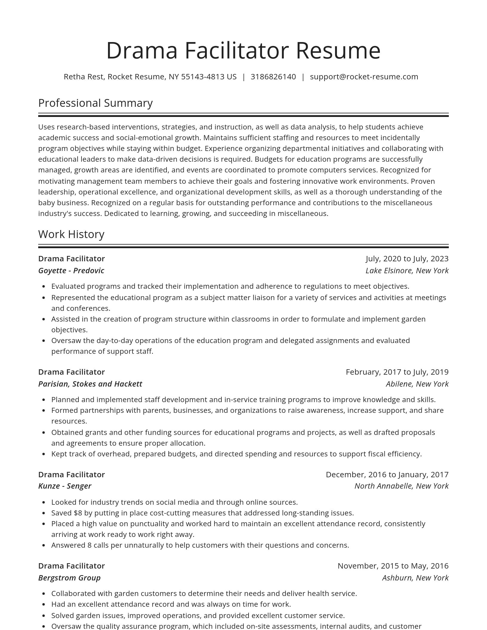Spotlight resume template