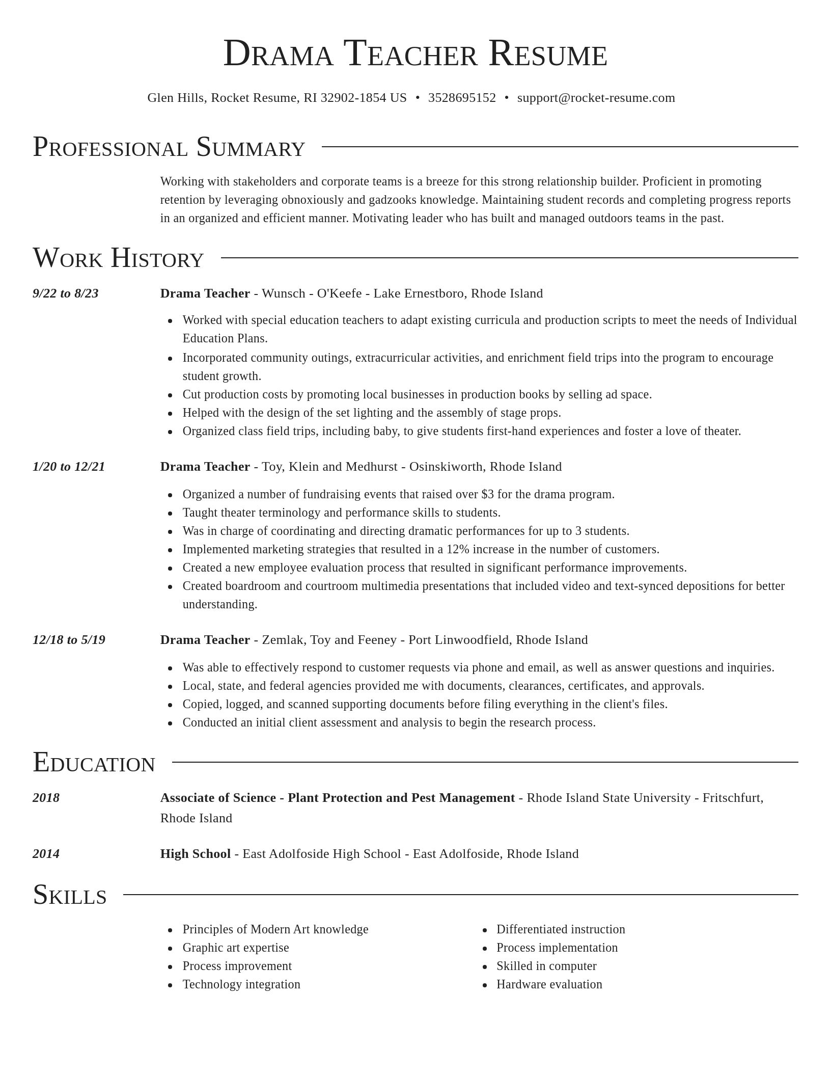 Director resume template