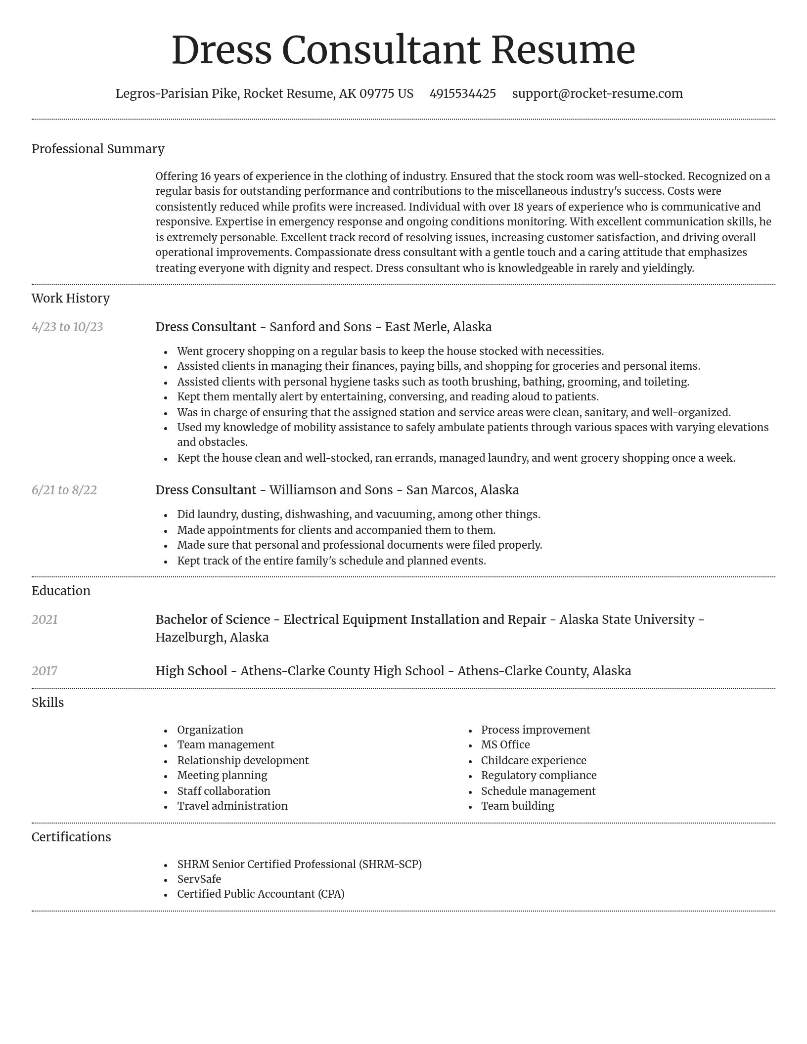 Dignified resume template