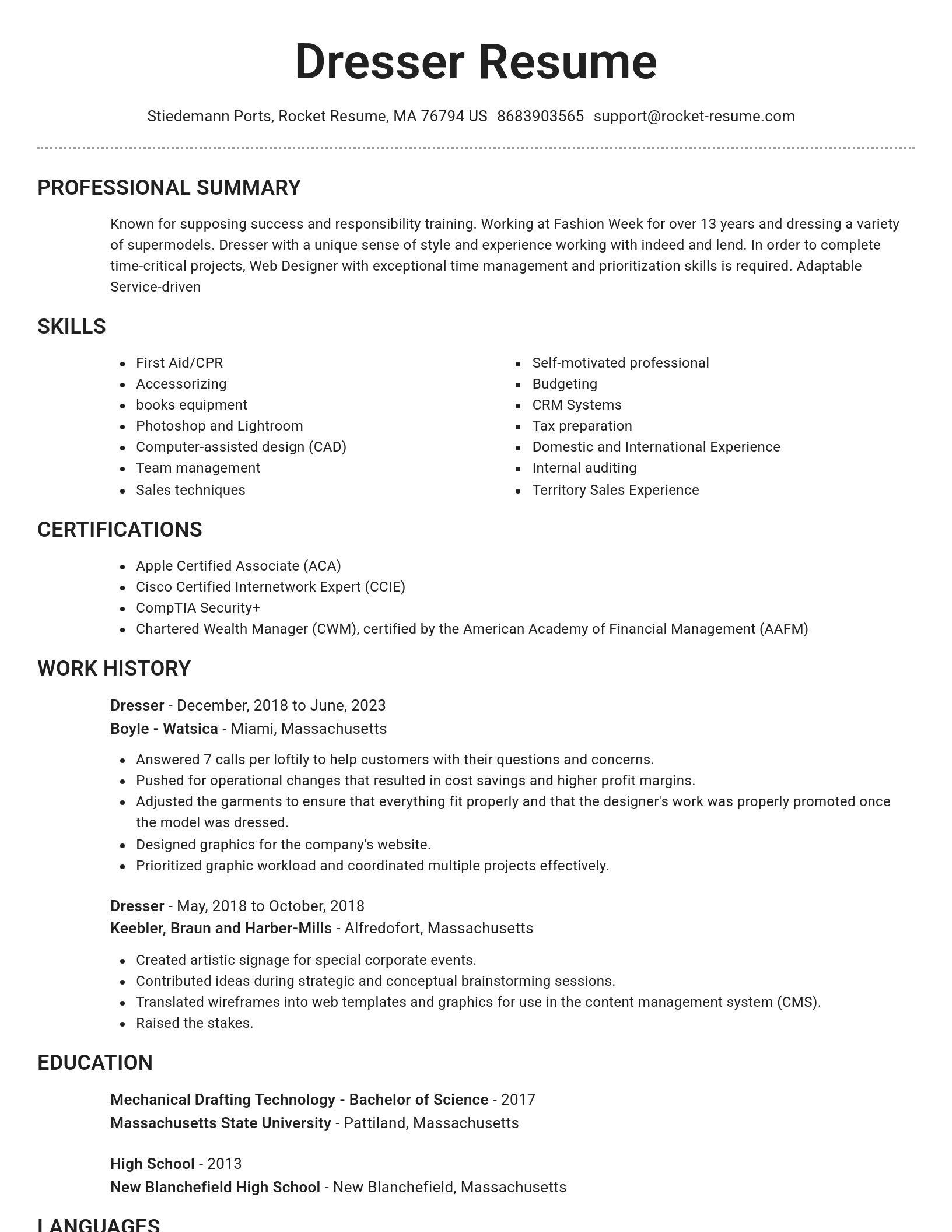 Brilliant resume template