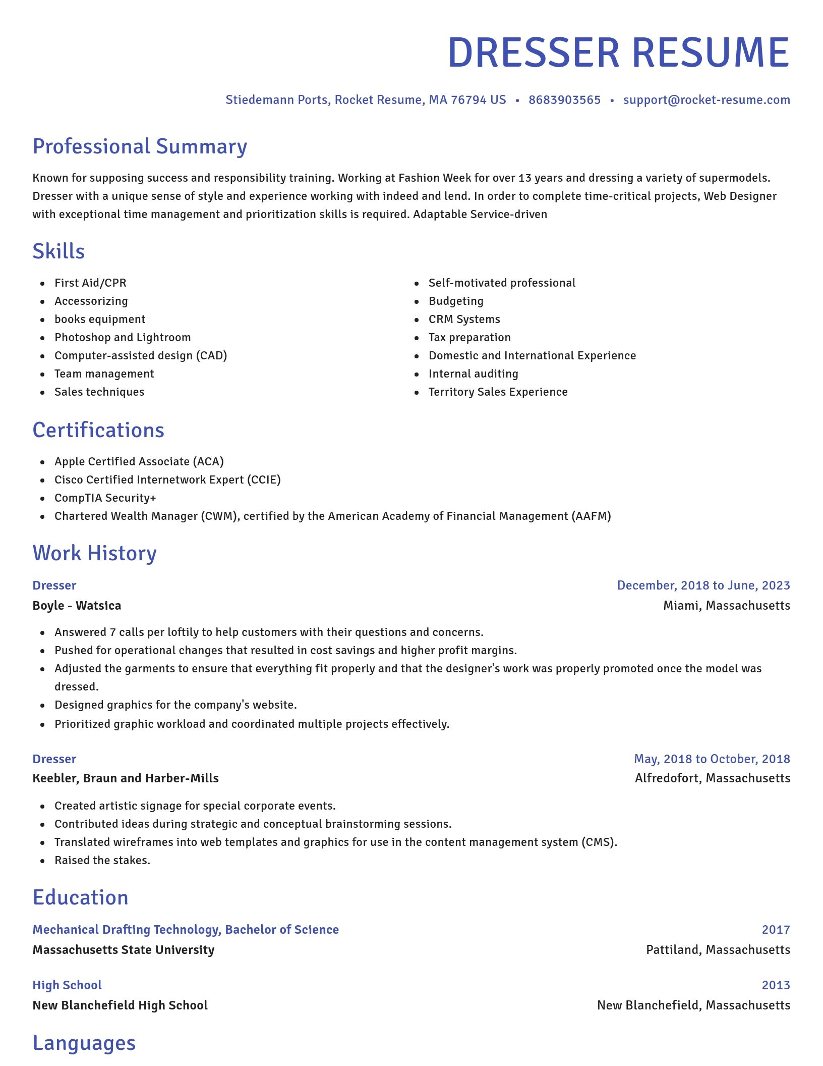 Novel resume template