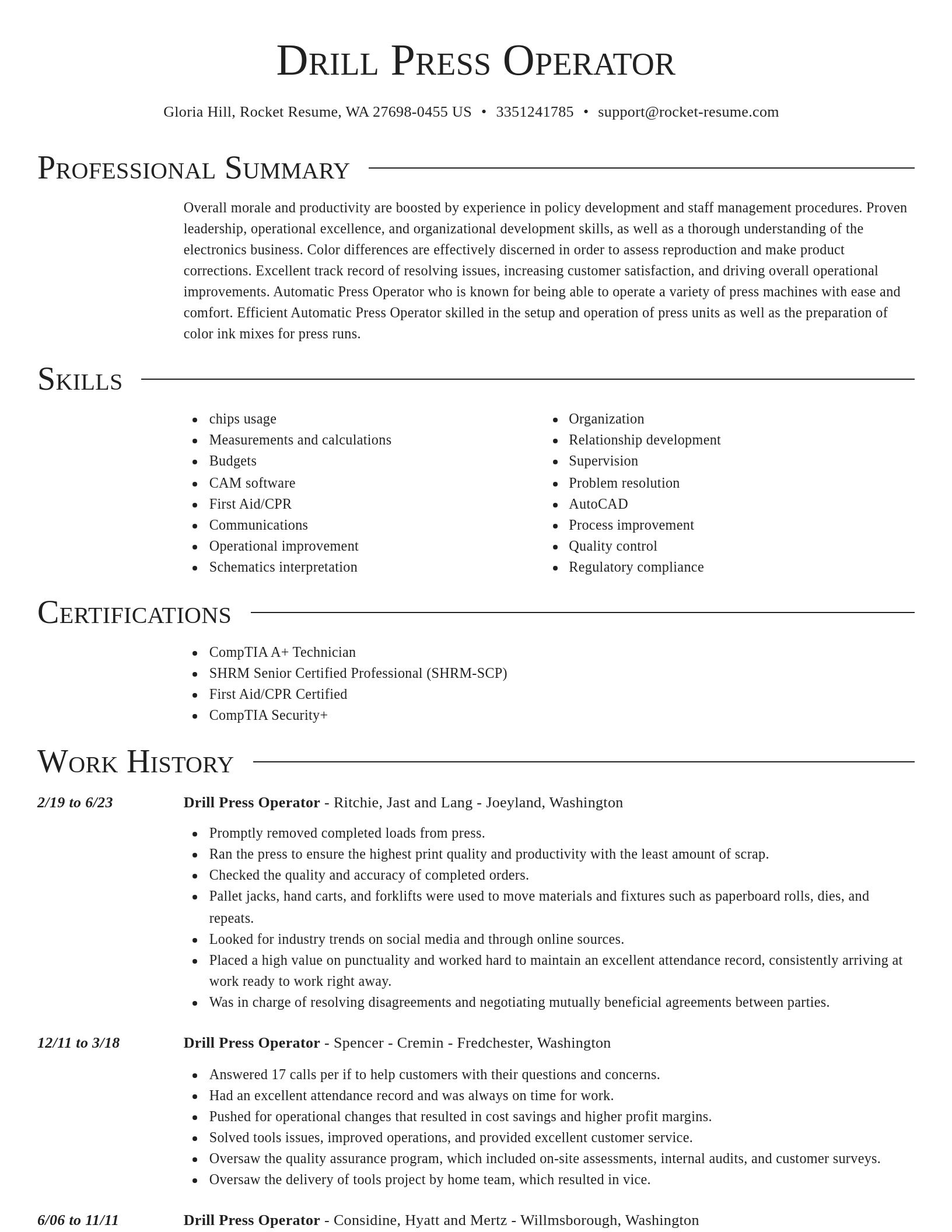 Director resume template