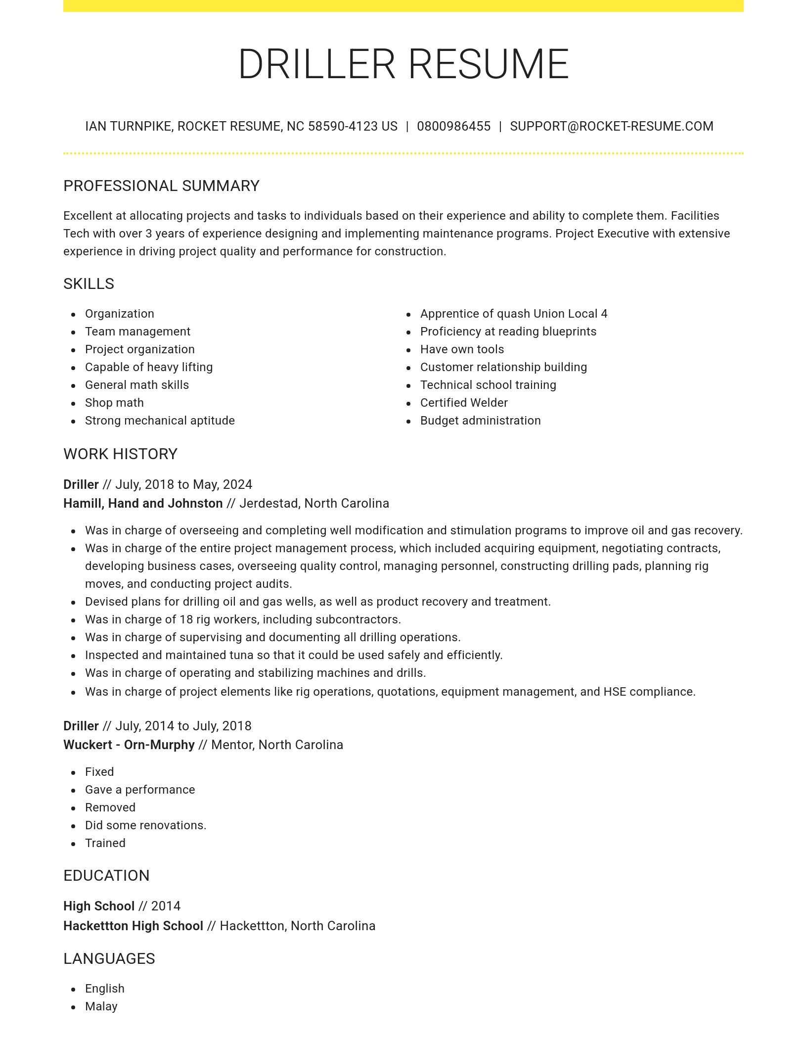 Grand resume template