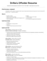 Drillers Offsider resume template