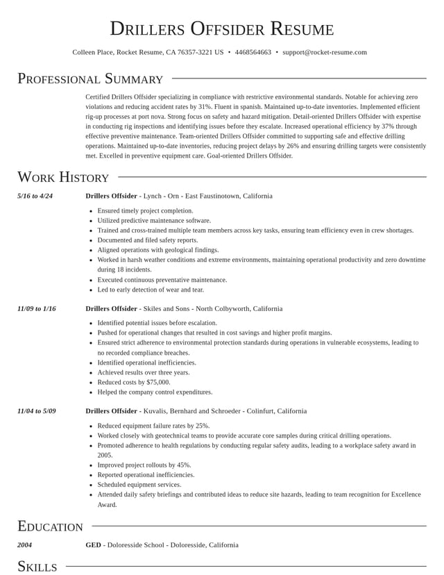 Director resume template
