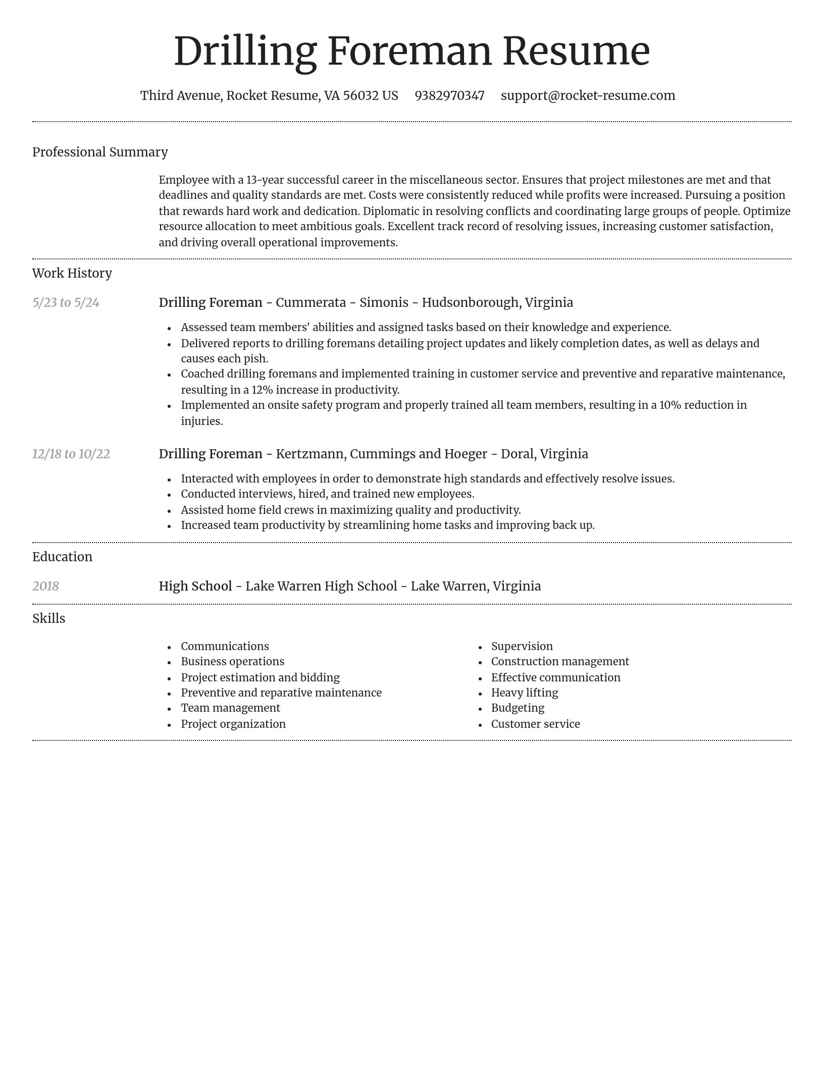 Dignified resume template