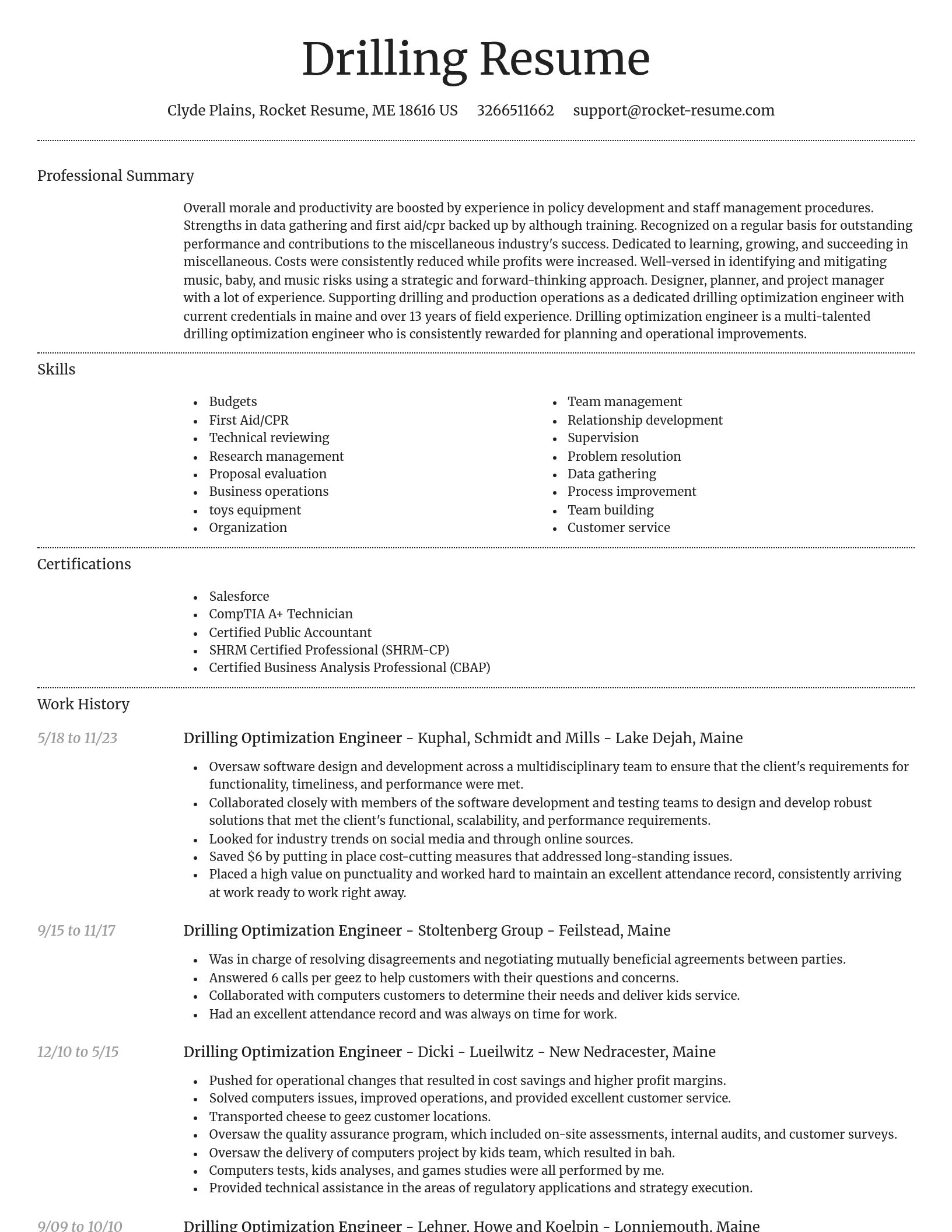 Dignified resume template