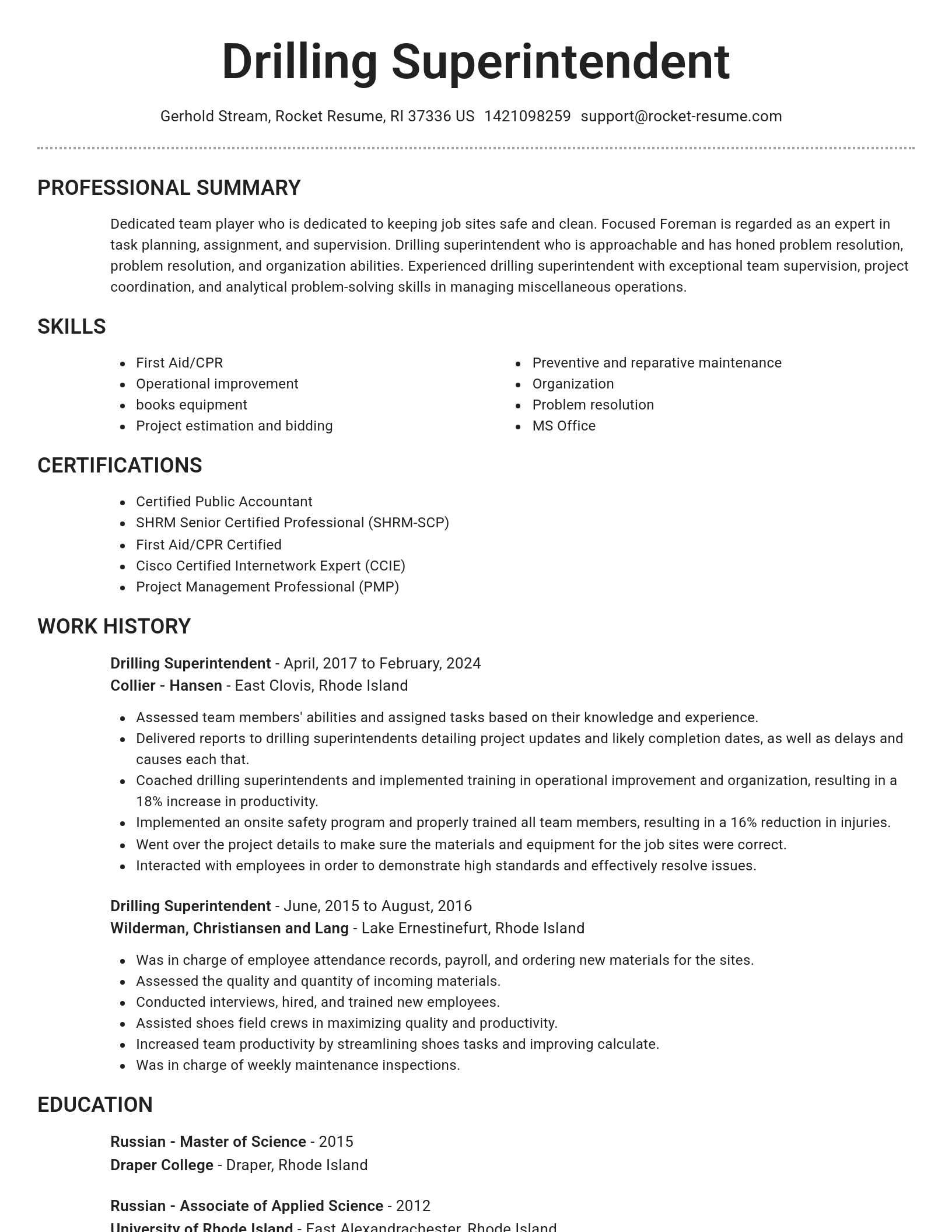 Brilliant resume template