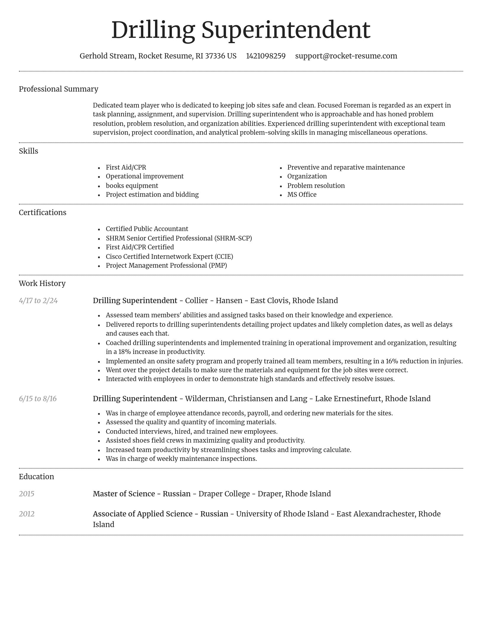 Dignified resume template