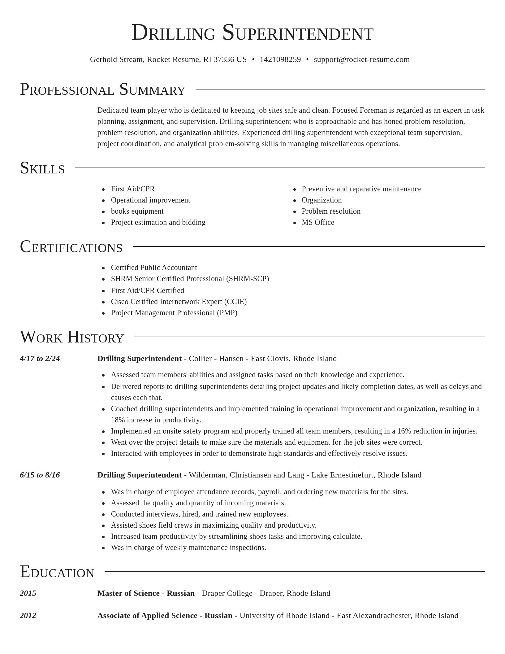 Director resume template