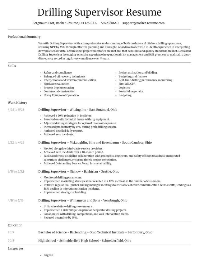 Dignified resume template