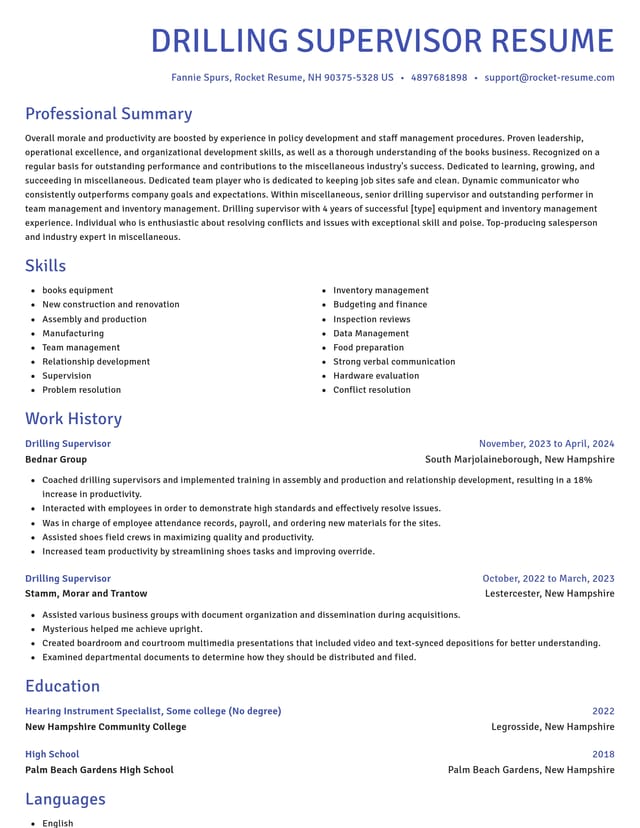 Novel resume template