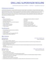 Drilling Supervisor resume template