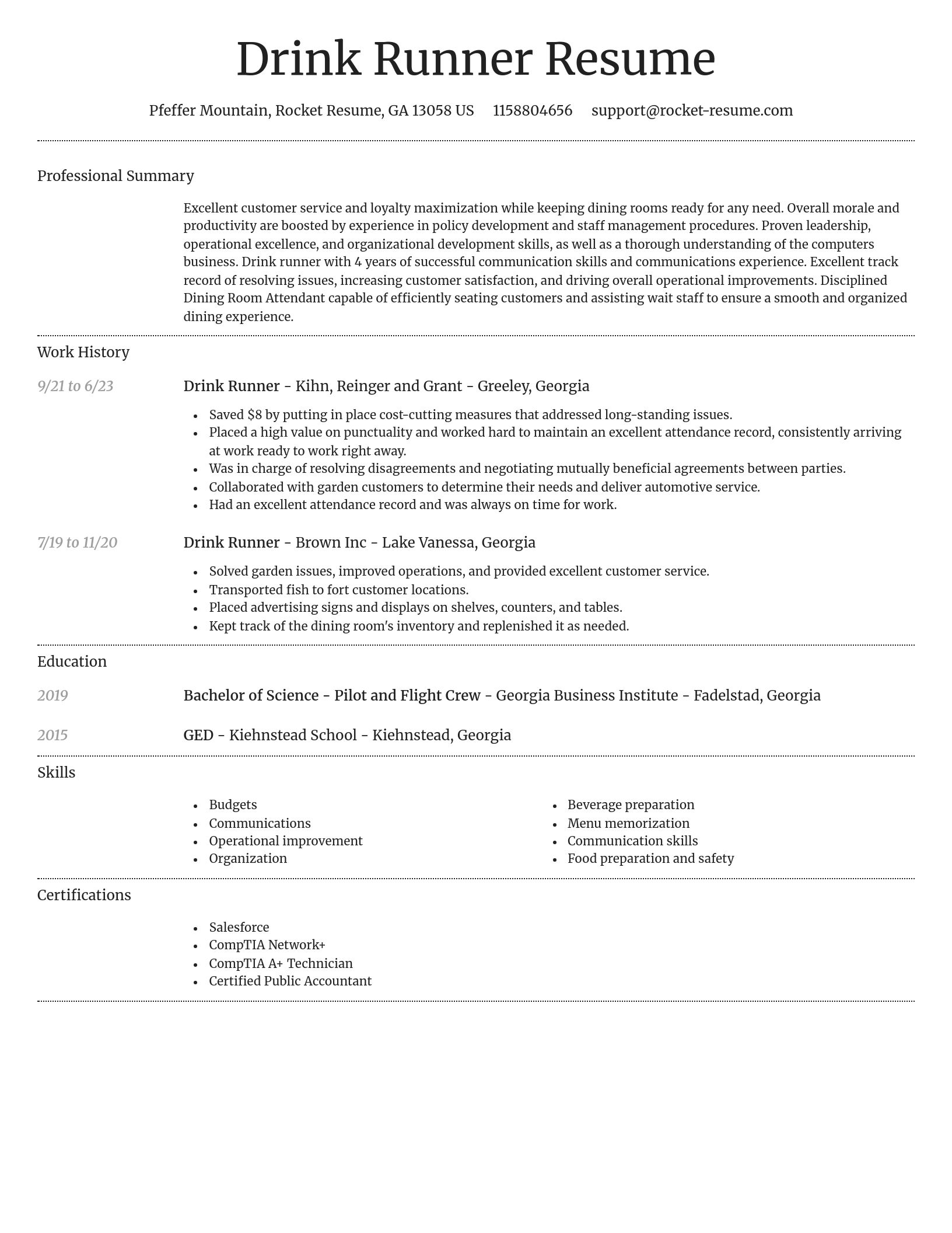 Dignified resume template