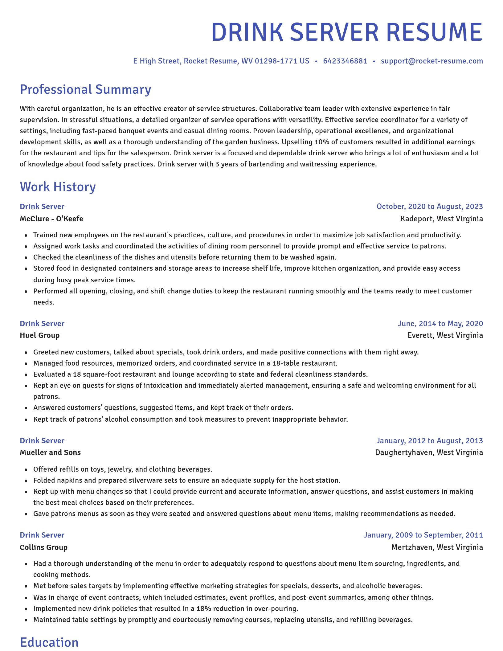 Novel resume template