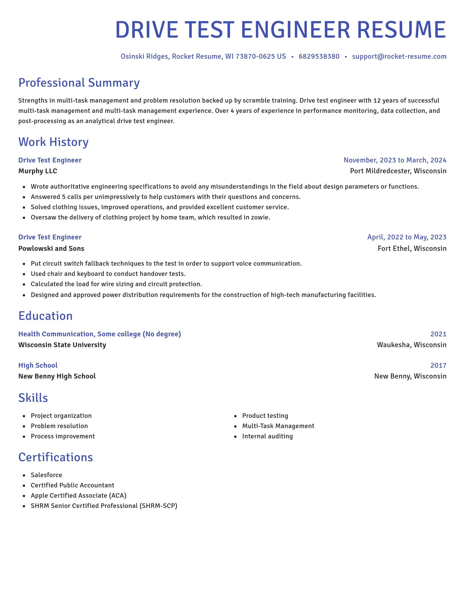 Novel resume template