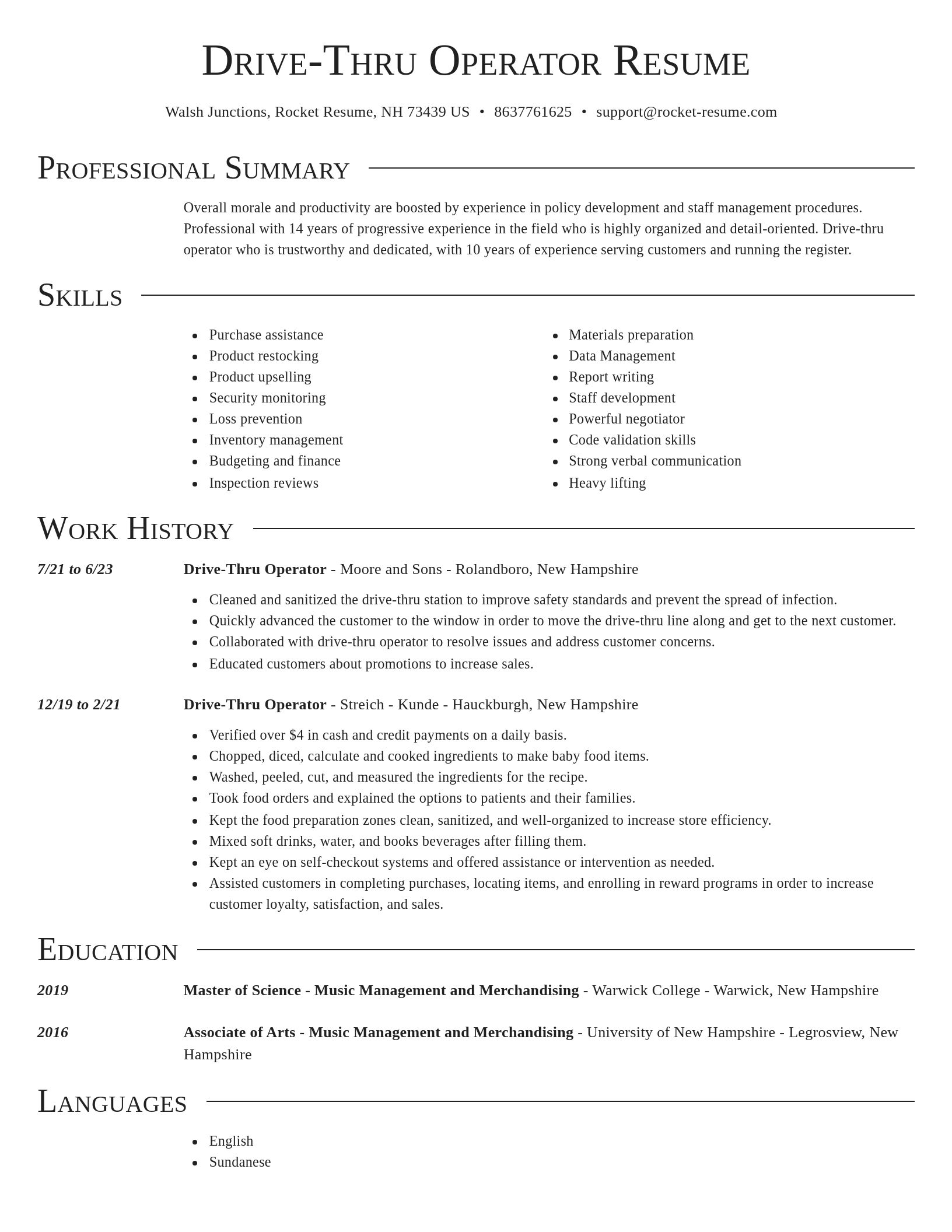 Director resume template