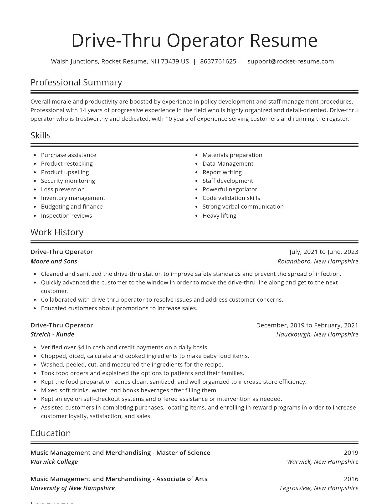 Spotlight resume template