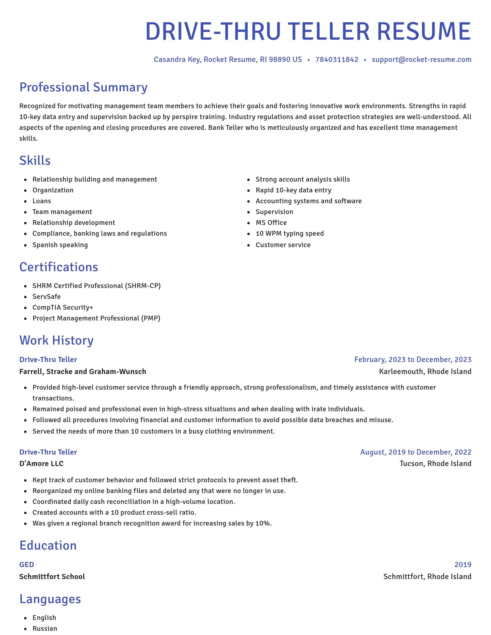 Novel resume template