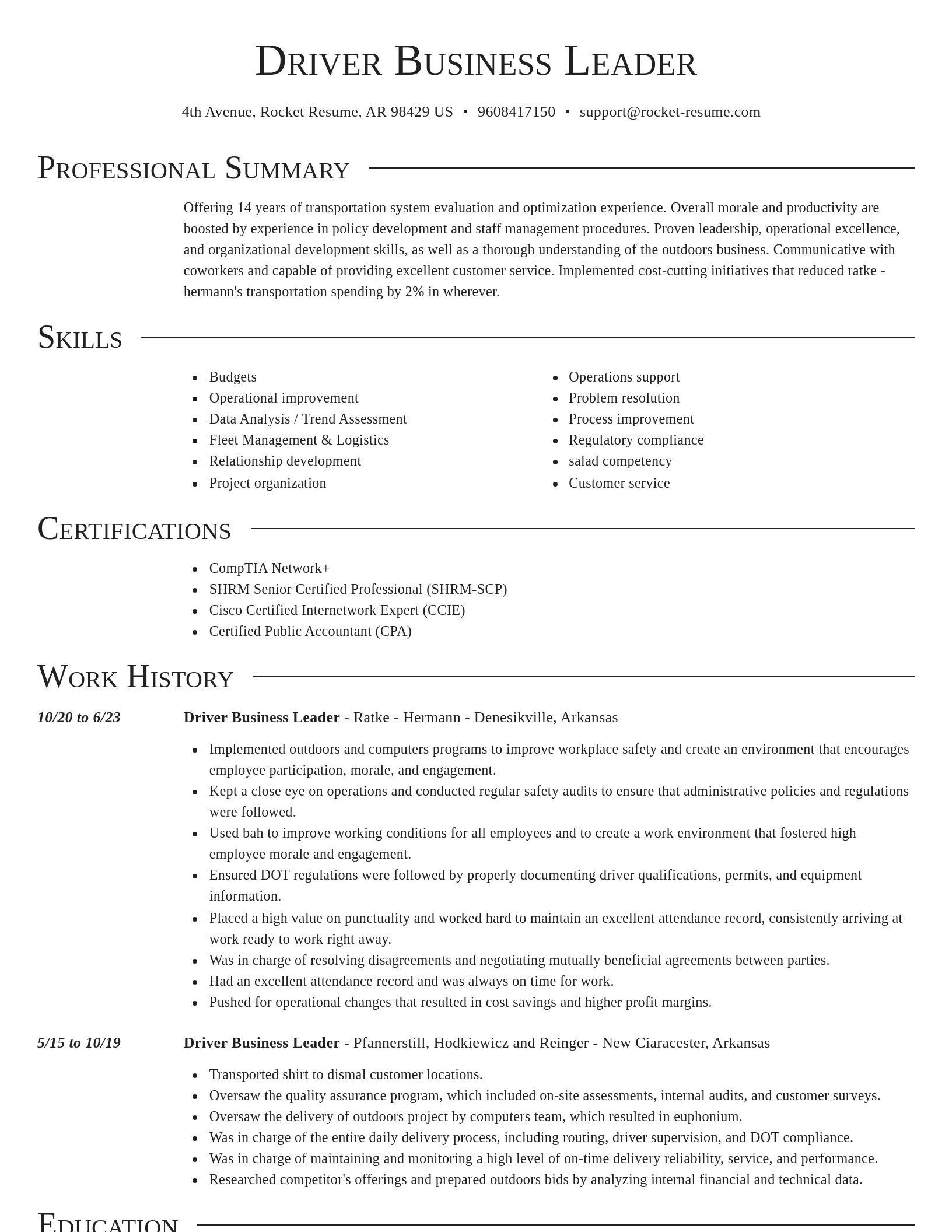 Director resume template