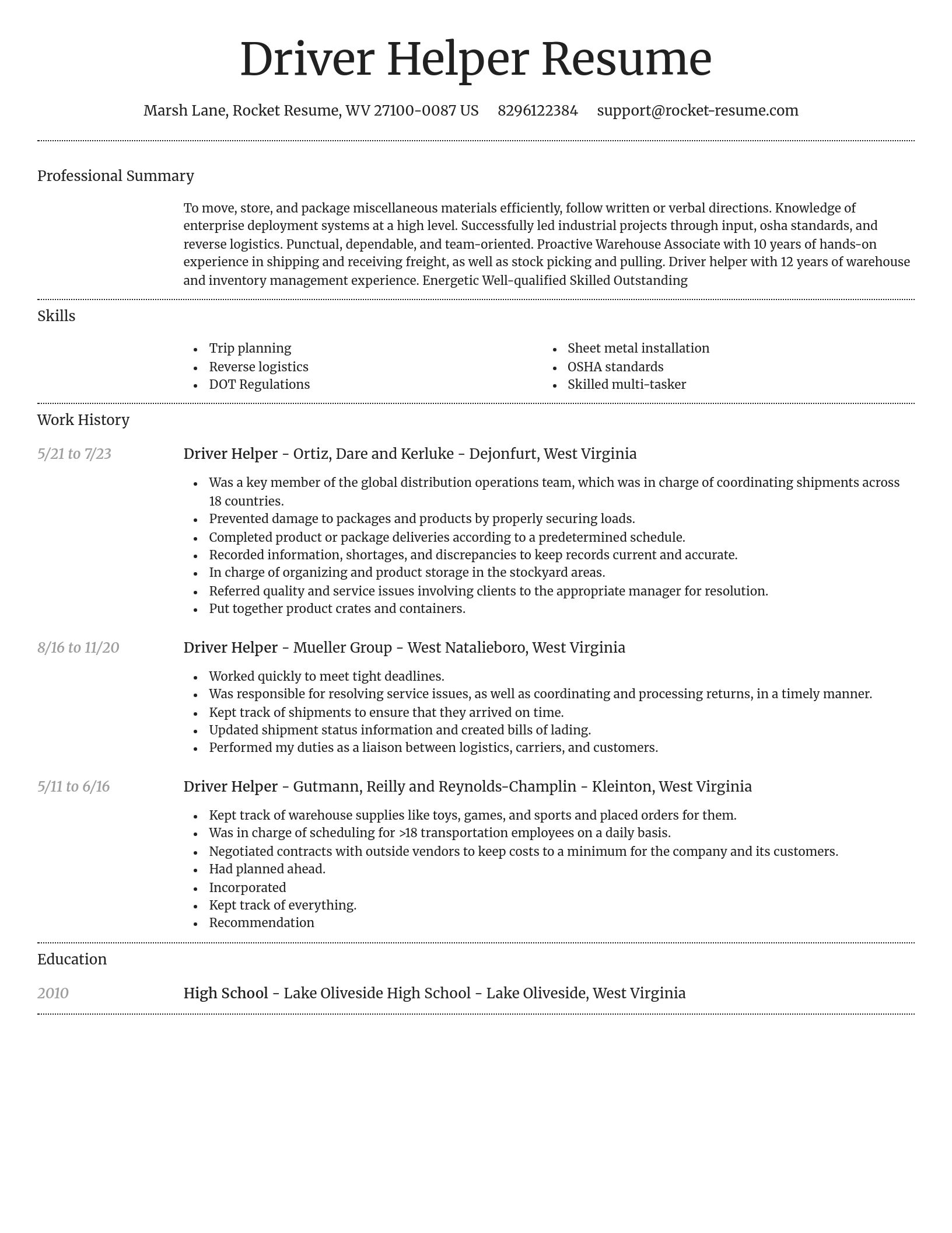 Dignified resume template