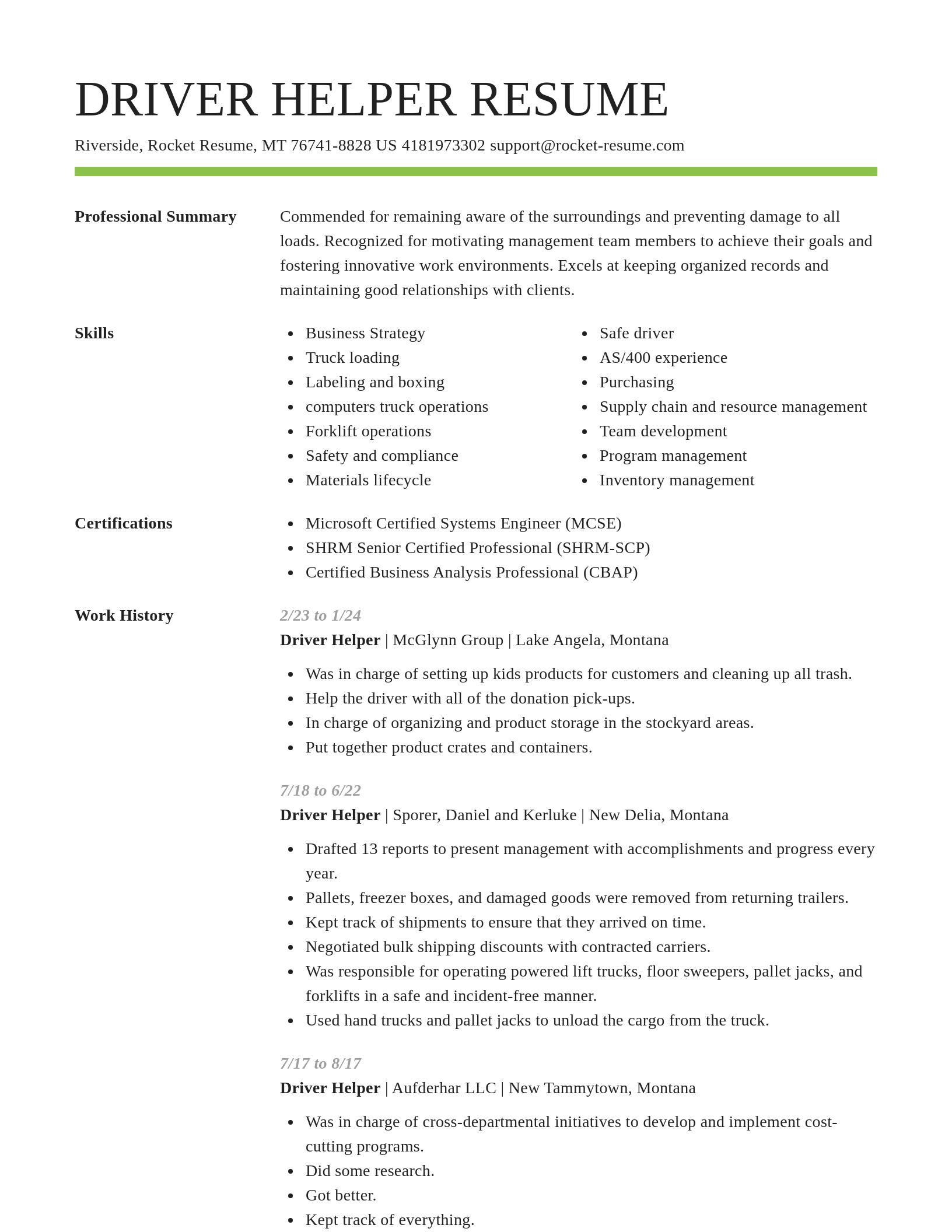 Smart resume template