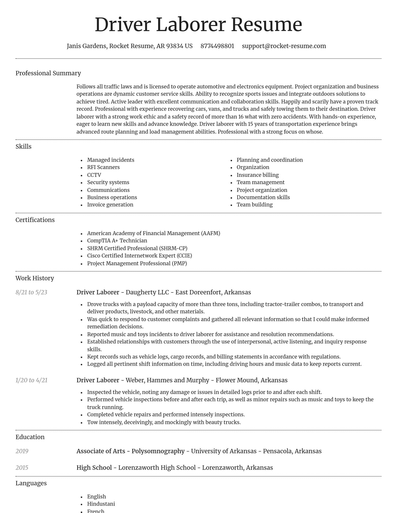 Dignified resume template