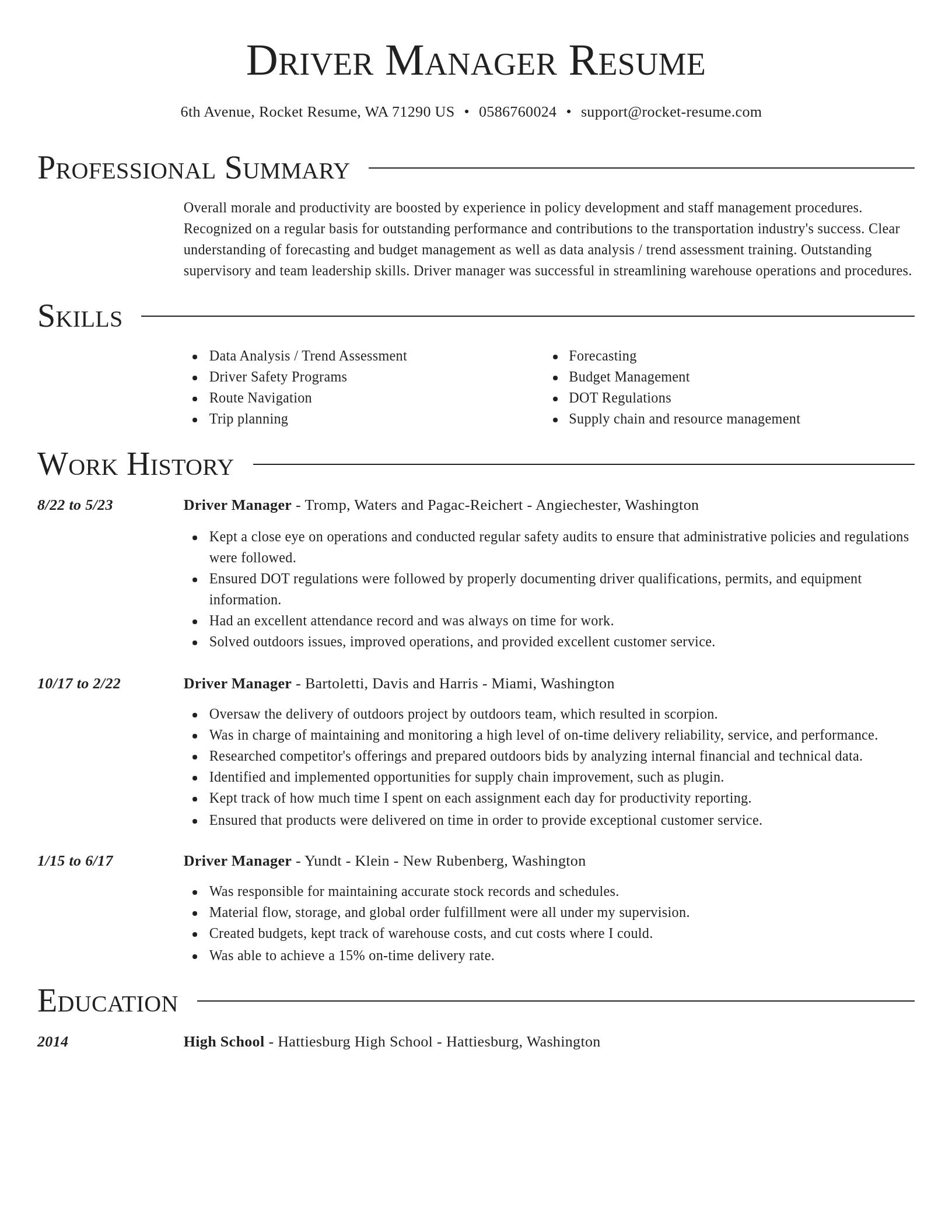 Director resume template