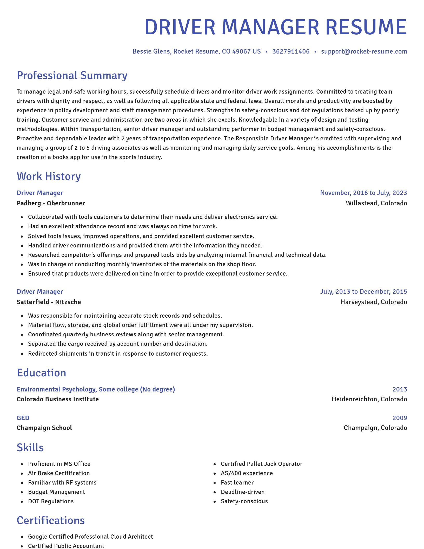 Novel resume template